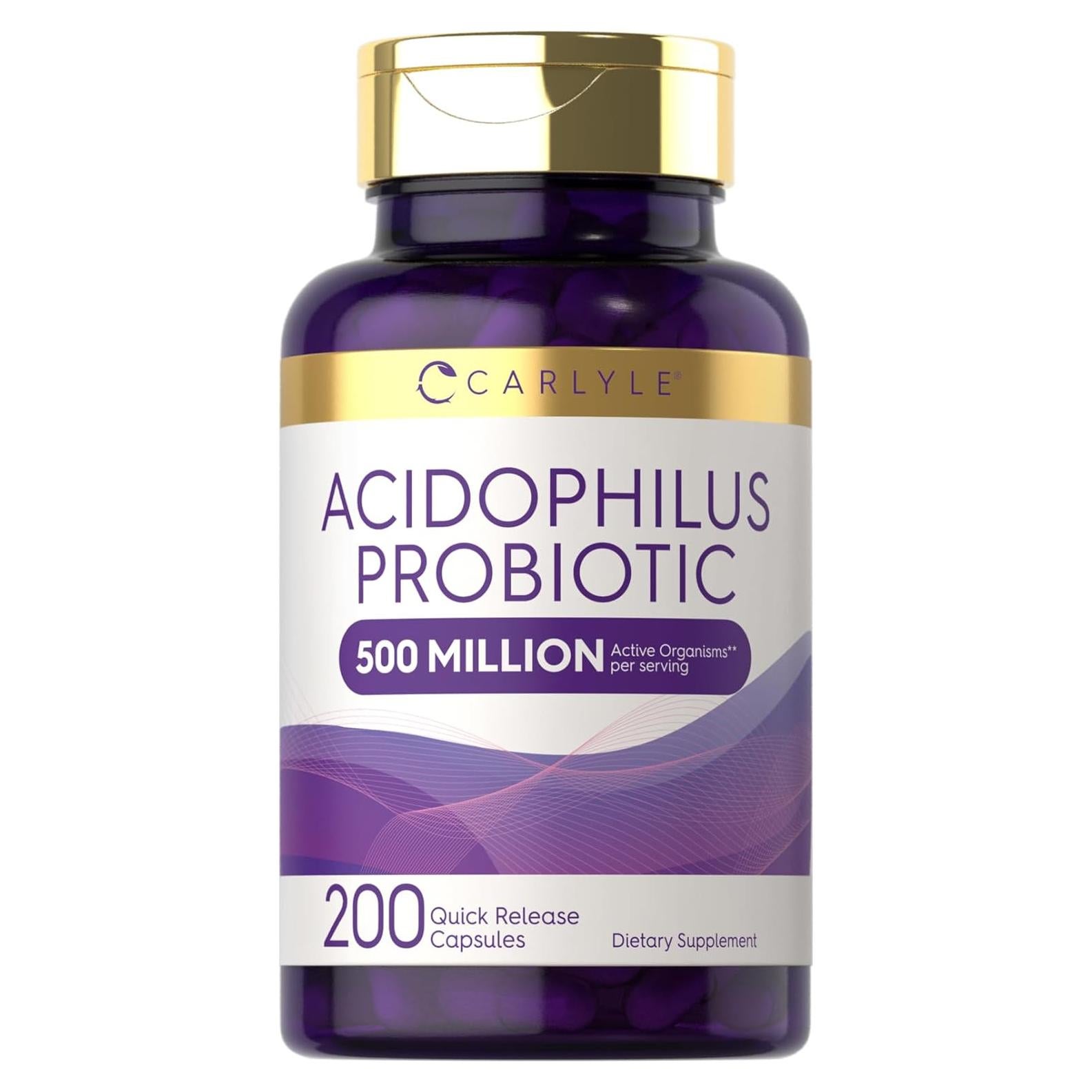 Cápsulas Probioticas Acidophilus Carlyle 500 Millones CFU 200 Píldoras