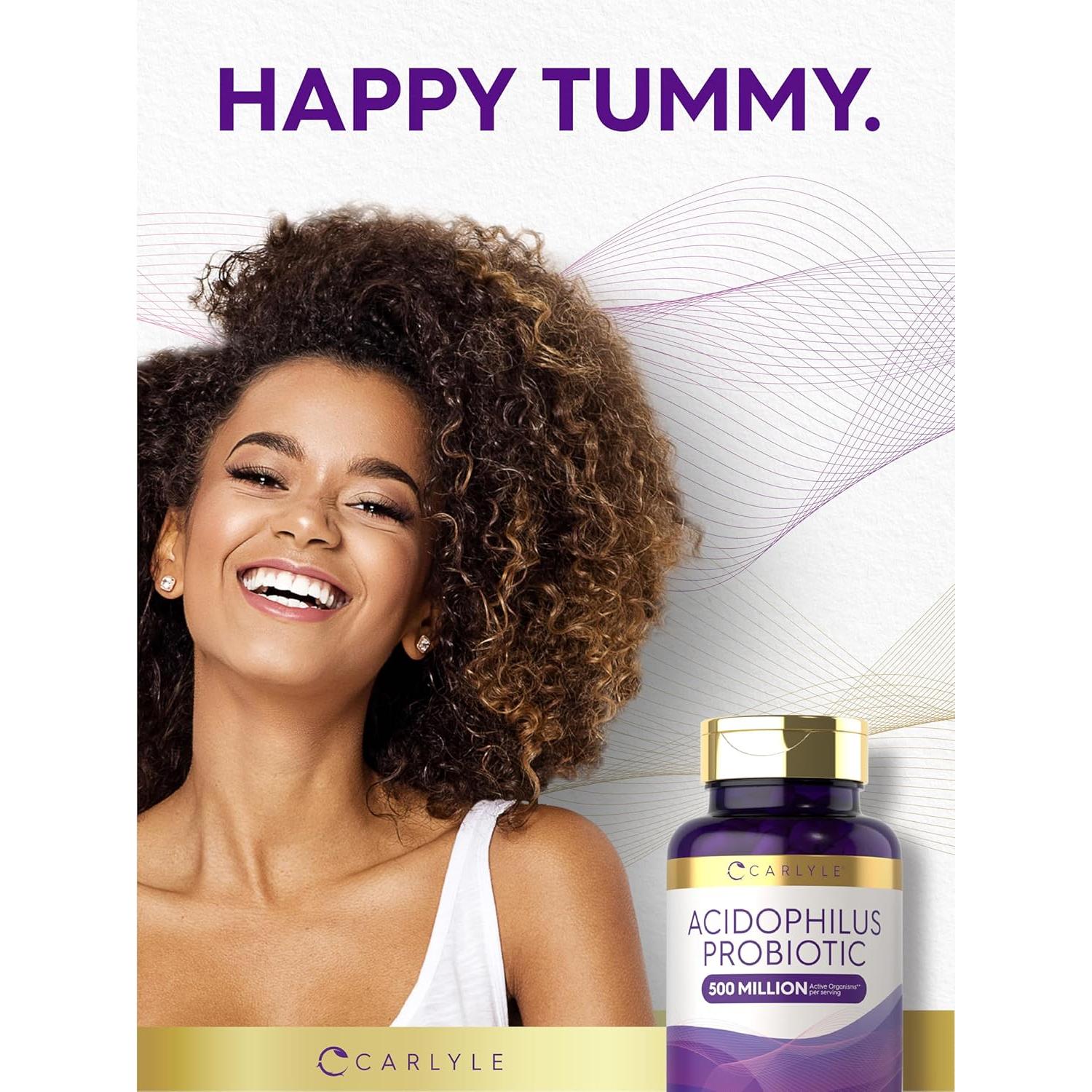 Cápsulas Probioticas Acidophilus Carlyle 500 Millones CFU 200 Píldoras