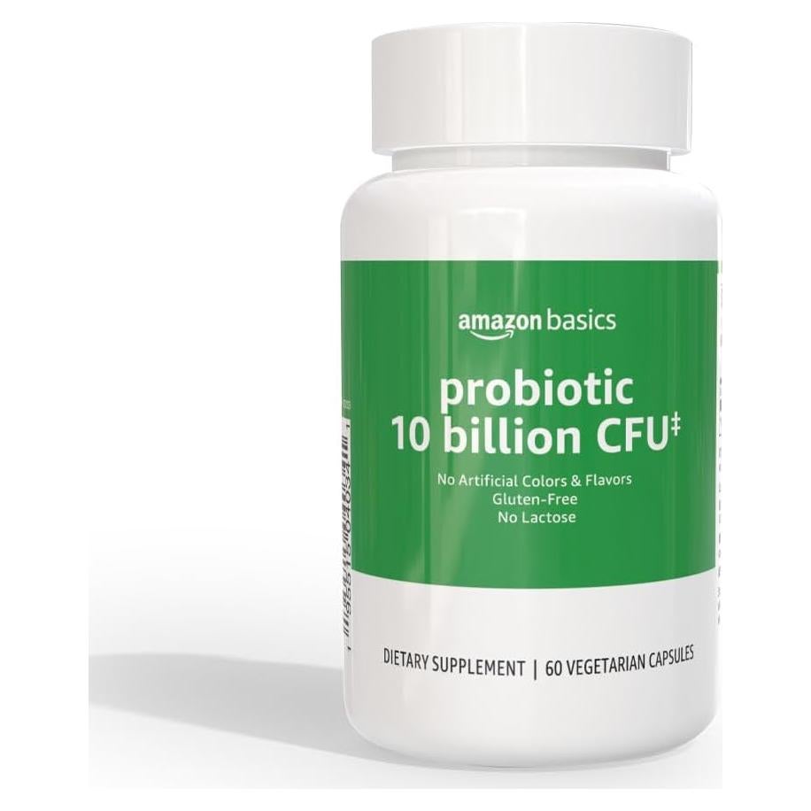 Probiótico Diario Amazon Basics 10 Mil Millones 60 Cápsulas