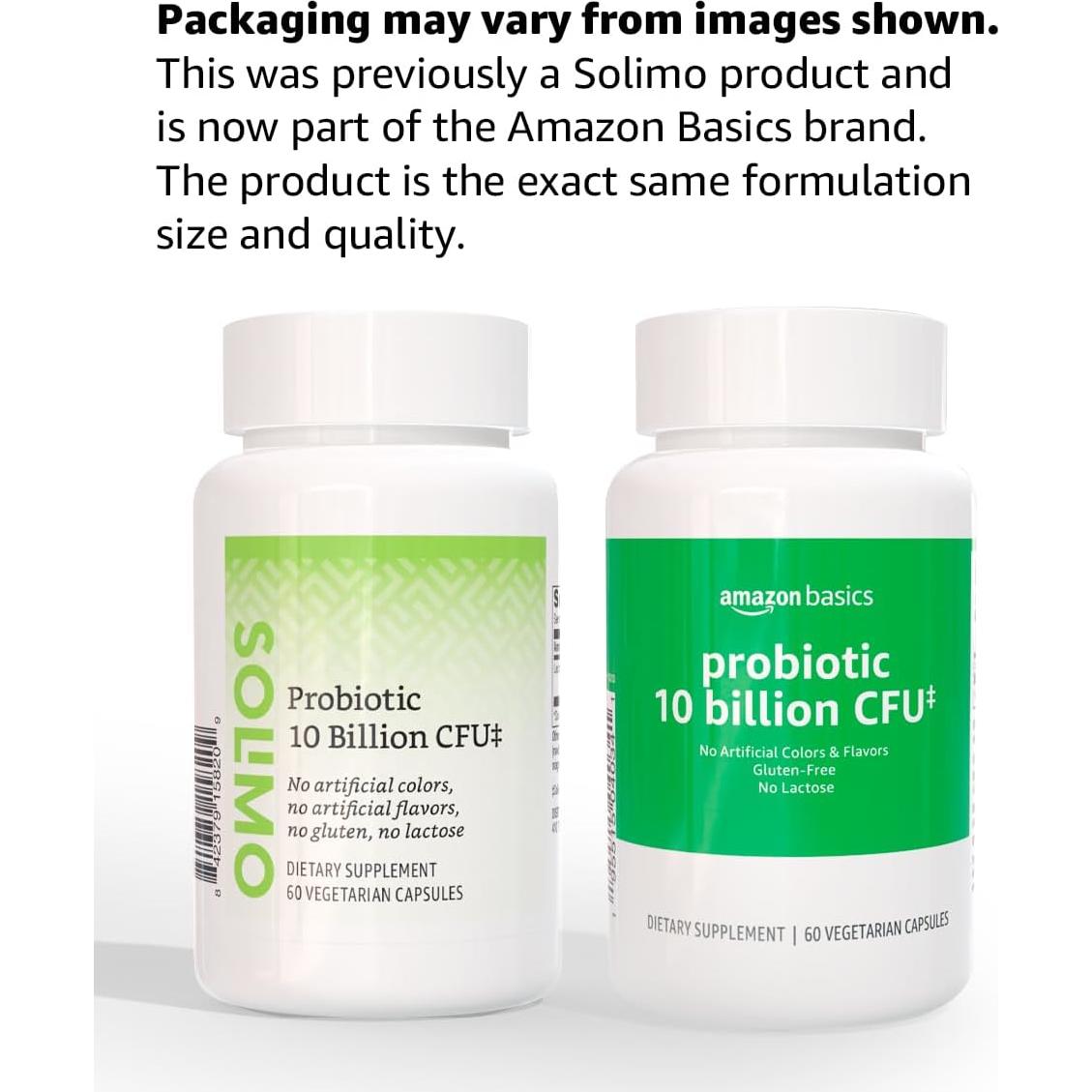 Probiótico Diario Amazon Basics 10 Mil Millones 60 Cápsulas