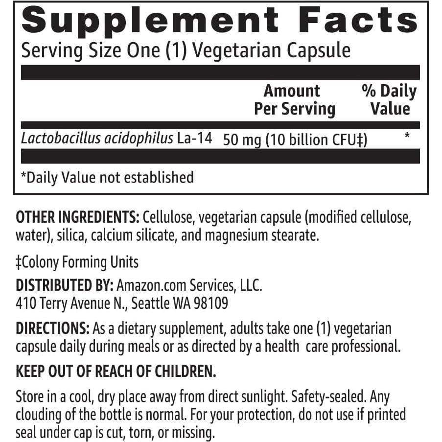 Probiótico Diario Amazon Basics 10 Mil Millones 60 Cápsulas