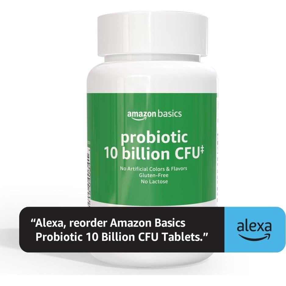 Probiótico Diario Amazon Basics 10 Mil Millones 60 Cápsulas