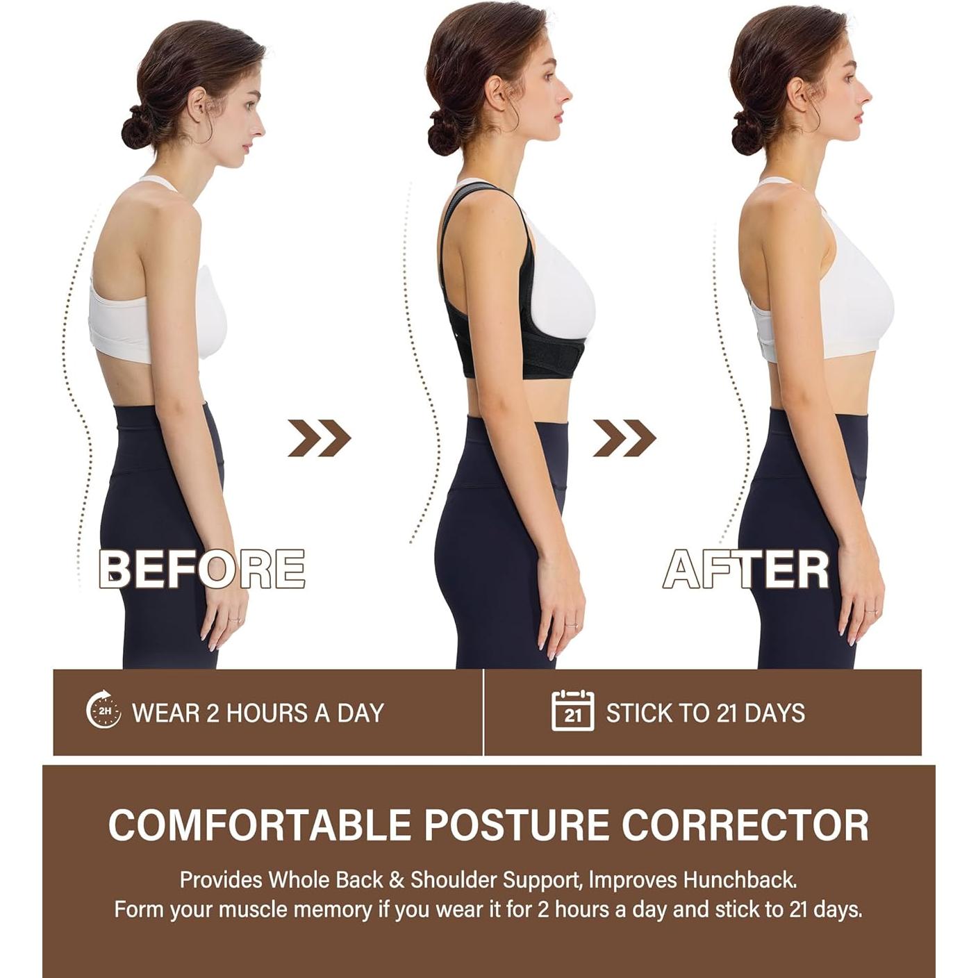 Corrector de Postura Ursexyly Faja Transpirable L/XL Negro