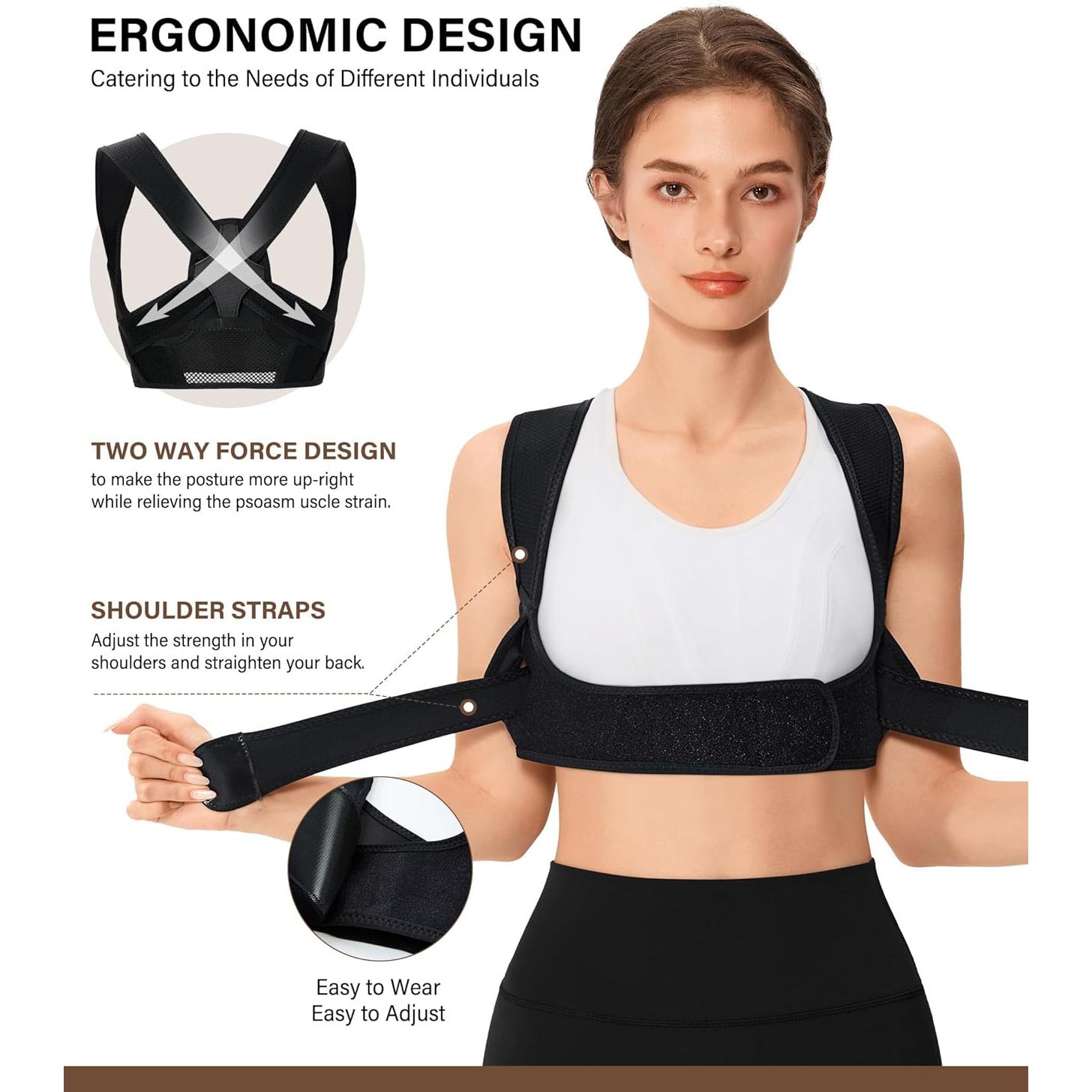 Corrector de Postura Ursexyly Faja Transpirable L/XL Negro