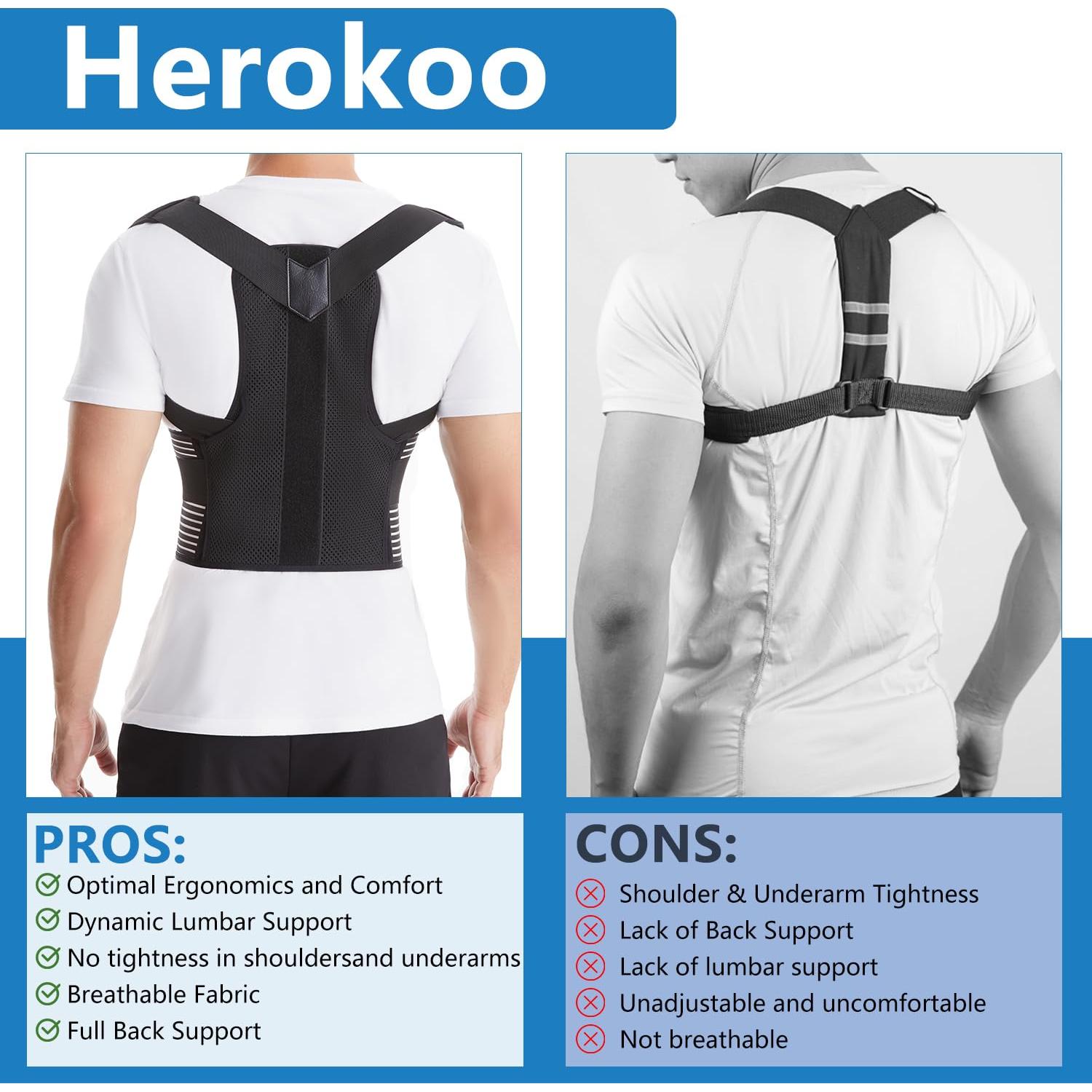 Corrector de postura ajustable Herokoo para espalda y hombros