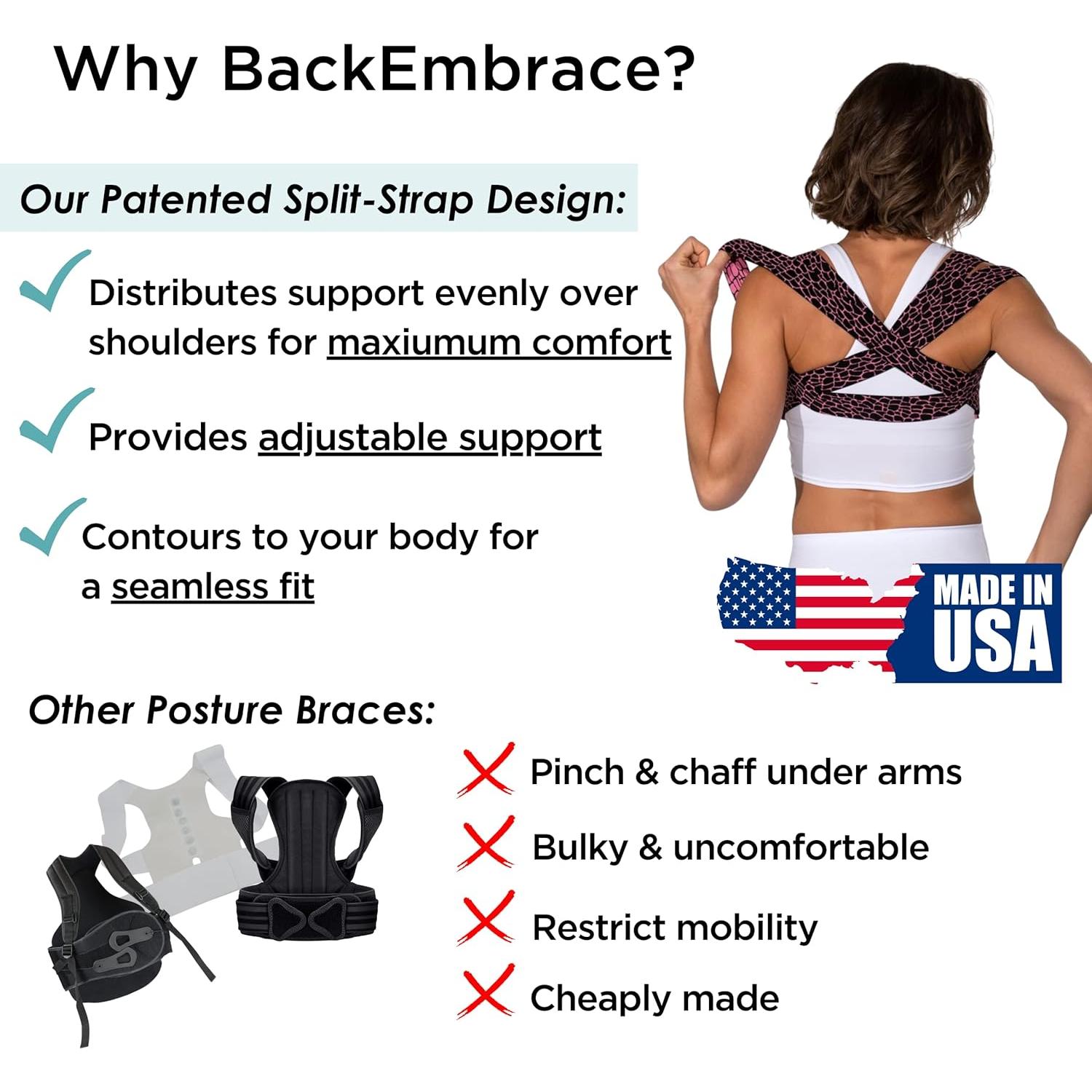 Corrector de Postura BackEmbrace M/L Piedra Rosa - Alivio Espalda