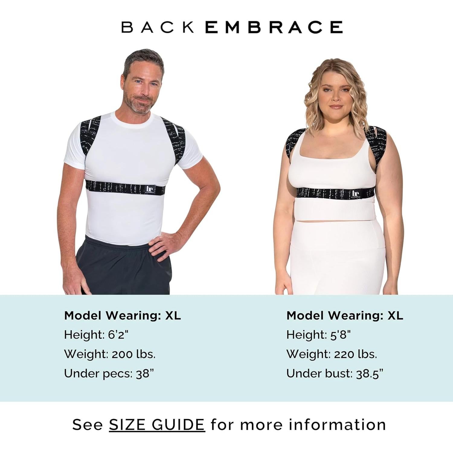 Corrector de Postura BackEmbrace M/L Piedra Rosa - Alivio Espalda