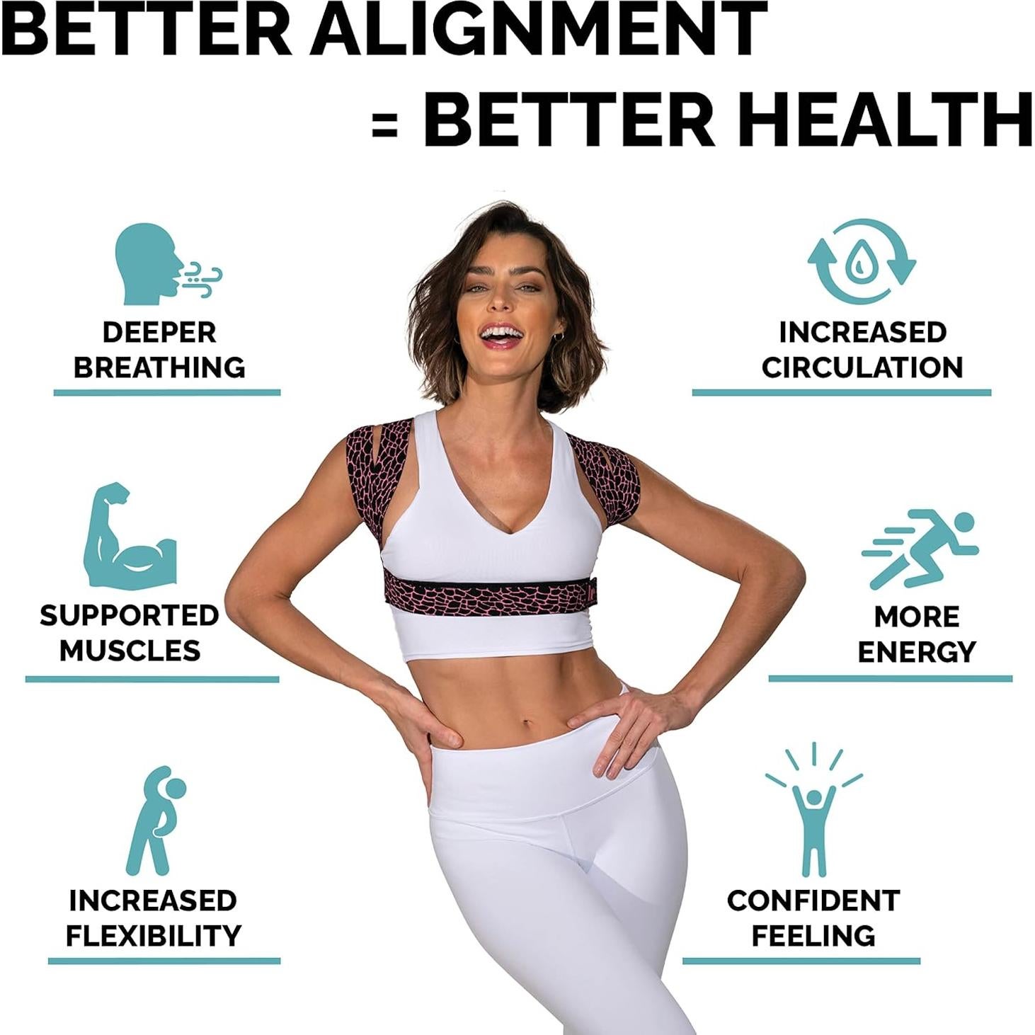 Corrector de Postura BackEmbrace M/L Piedra Rosa - Alivio Espalda