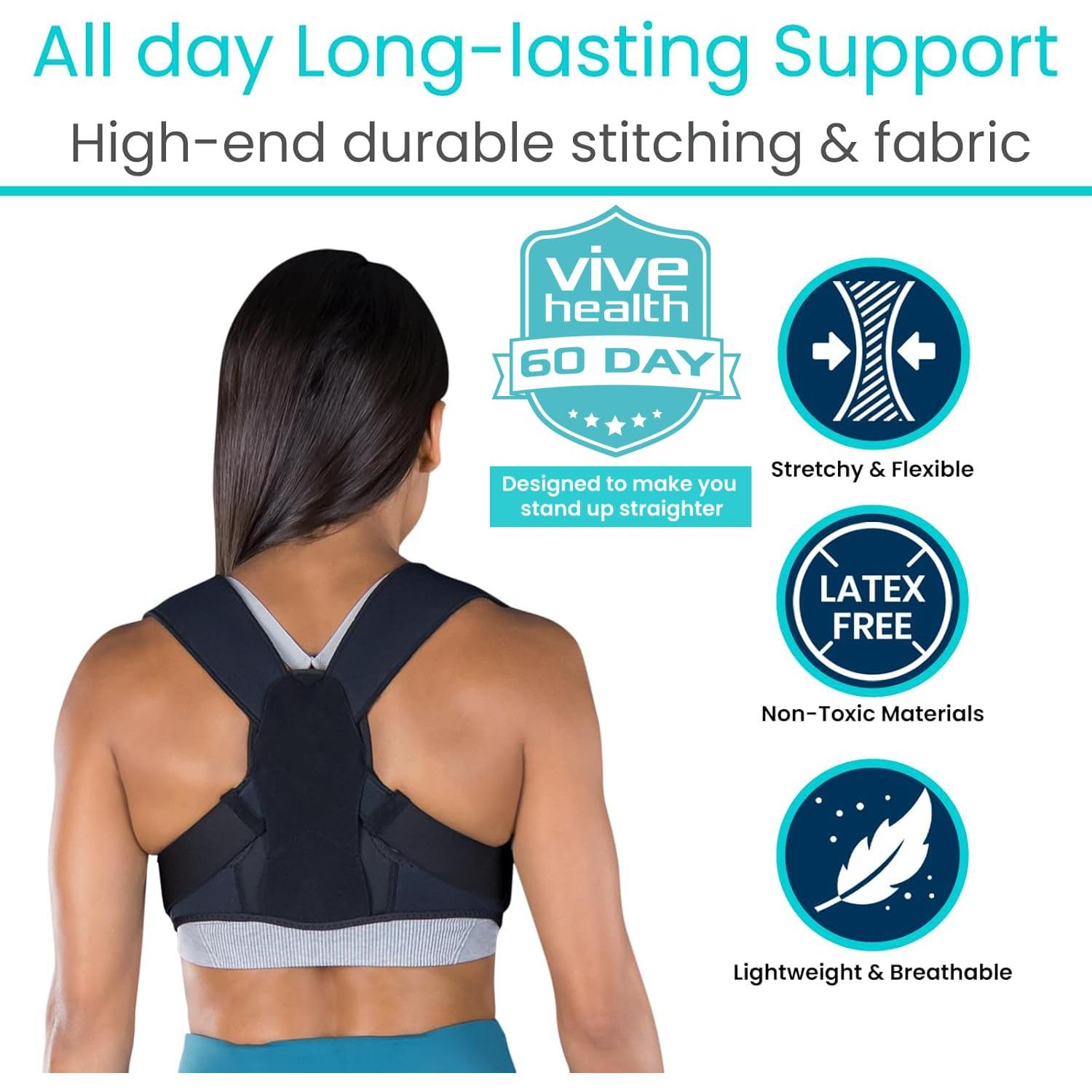 Corrector de Postura Vive Health - Faja Ajustable para Espalda