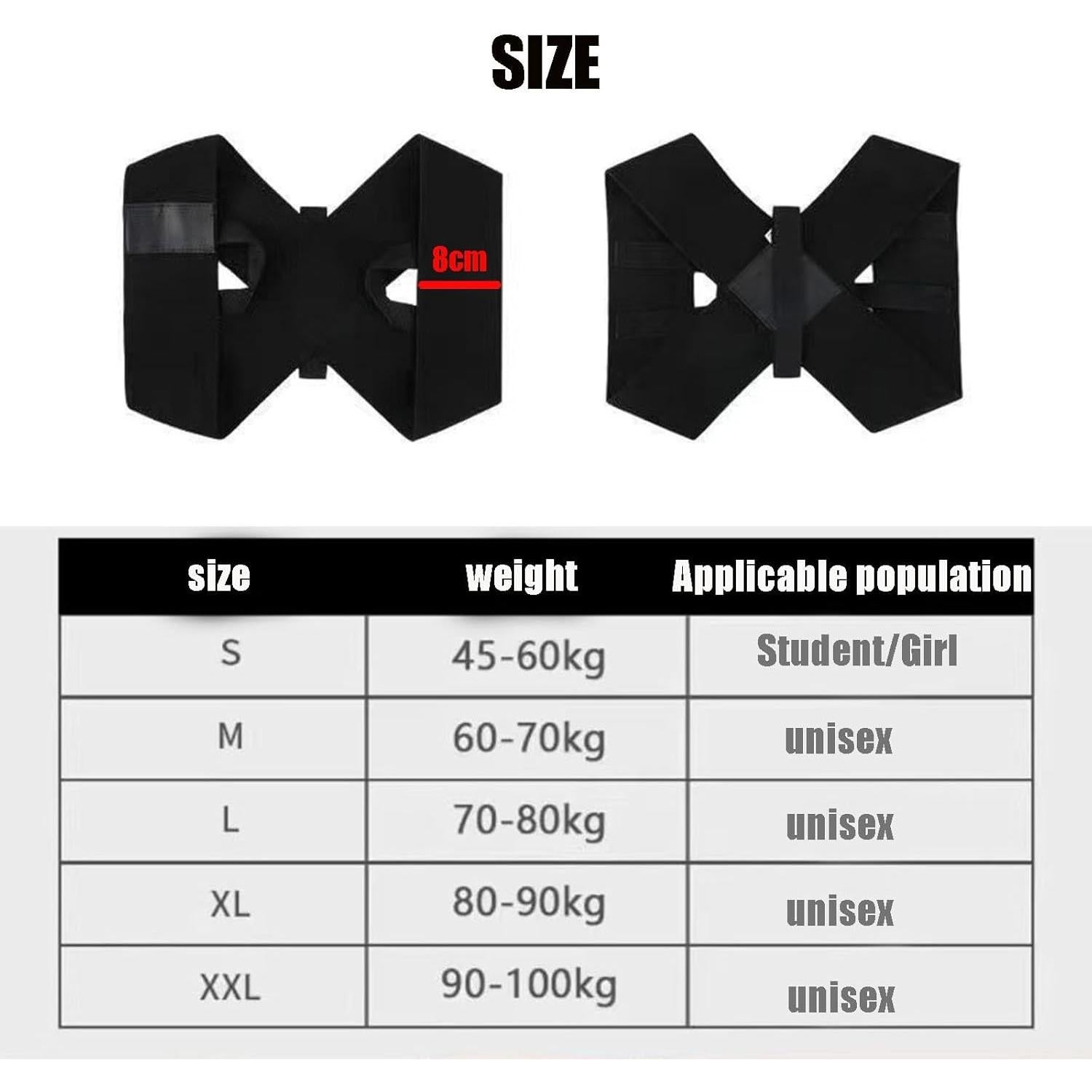 Corrector de Postura Unisex XILEAN Rojo M (60-70kg)