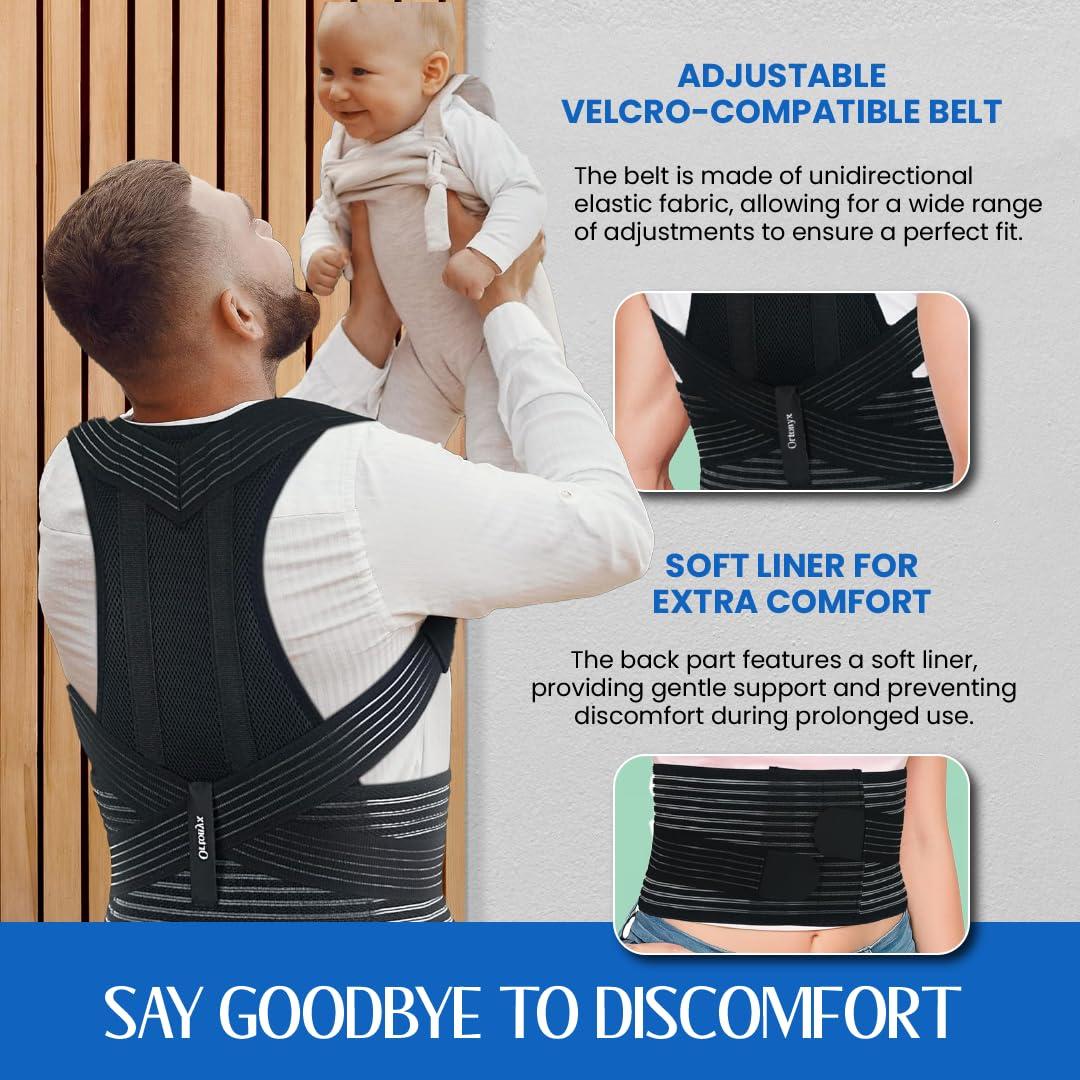 Faja Correctora de Postura ORTONYX para Hombres y Mujeres - Alivio Espalda Alta