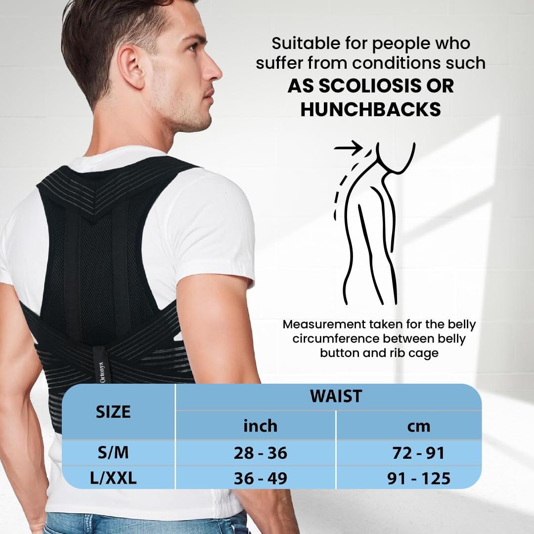 Faja Correctora de Postura ORTONYX para Hombres y Mujeres - Alivio Espalda Alta