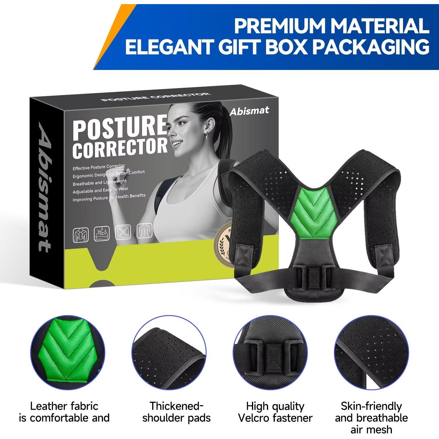 Corrector de Postura Abismat Verde Ajustable para Hombres y Mujeres