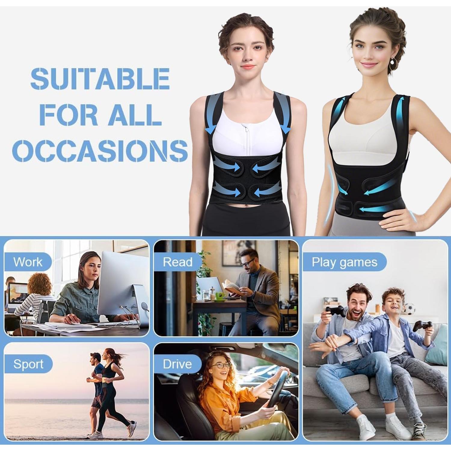 Corrector de Postura Italves Ajustable para Espalda y Hombros