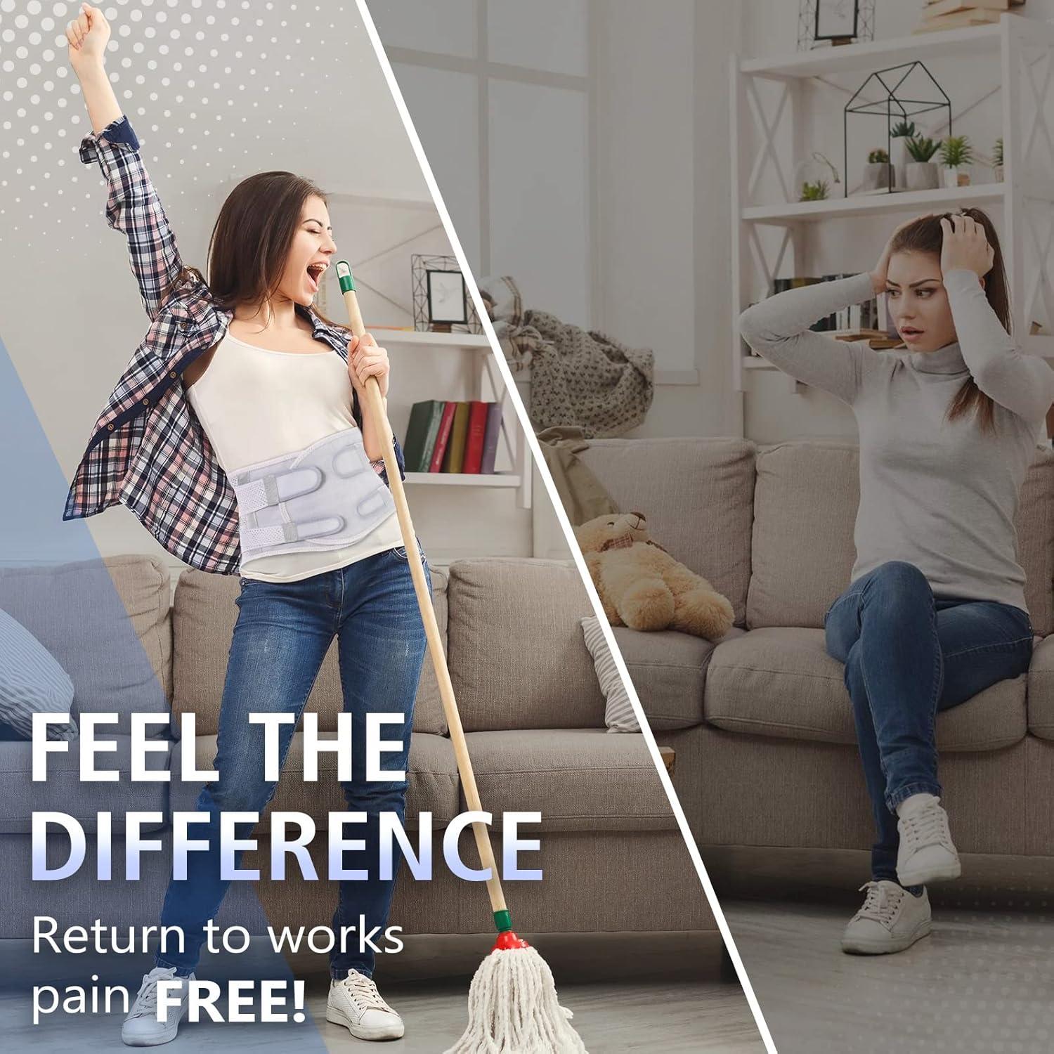 Faja Transpirable EGJoey para Espalda Baja - Soporte Lumbar XX-Large Gris