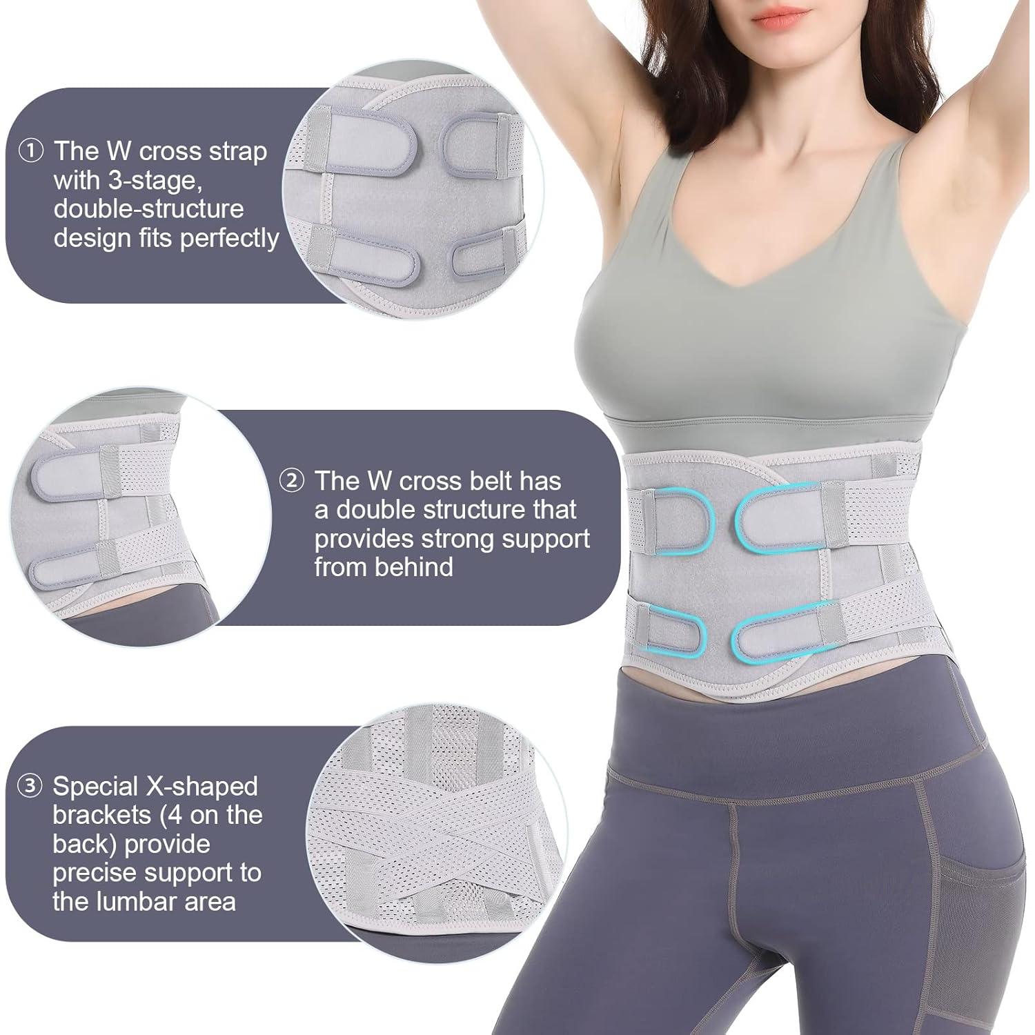 Faja Transpirable EGJoey para Espalda Baja - Soporte Lumbar XX-Large Gris