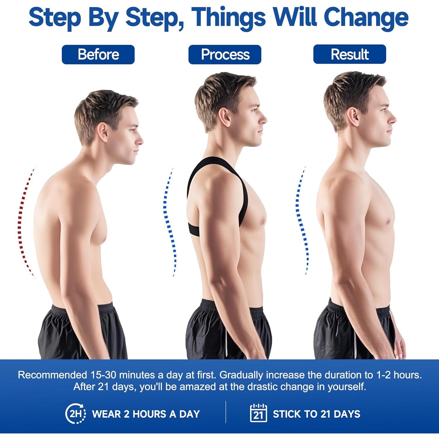 Corrector de Postura Abismat - Faja Ajustable para Espalda - Alivio Dolor Cuello y Hombros