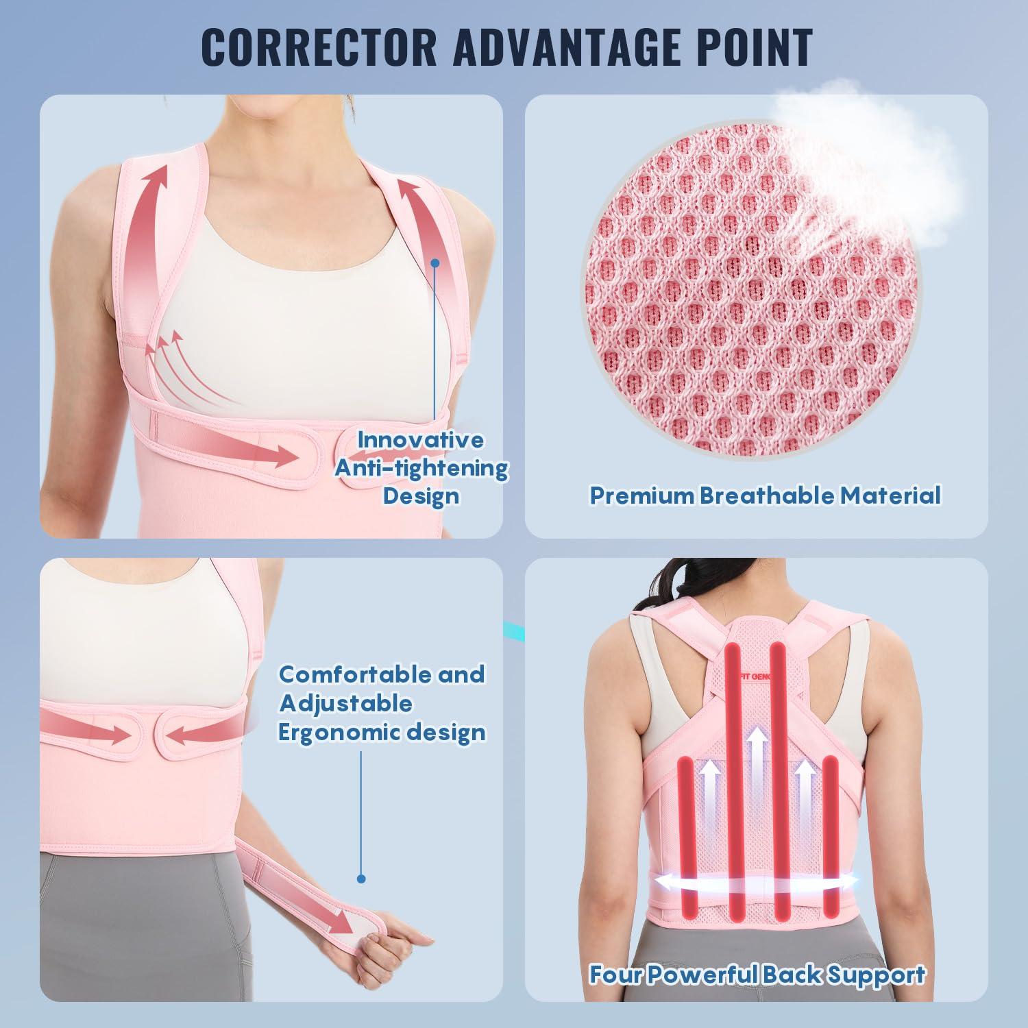 Corrector de Postura Fit Geno para Mujeres - Soporte Espalda Ajustable