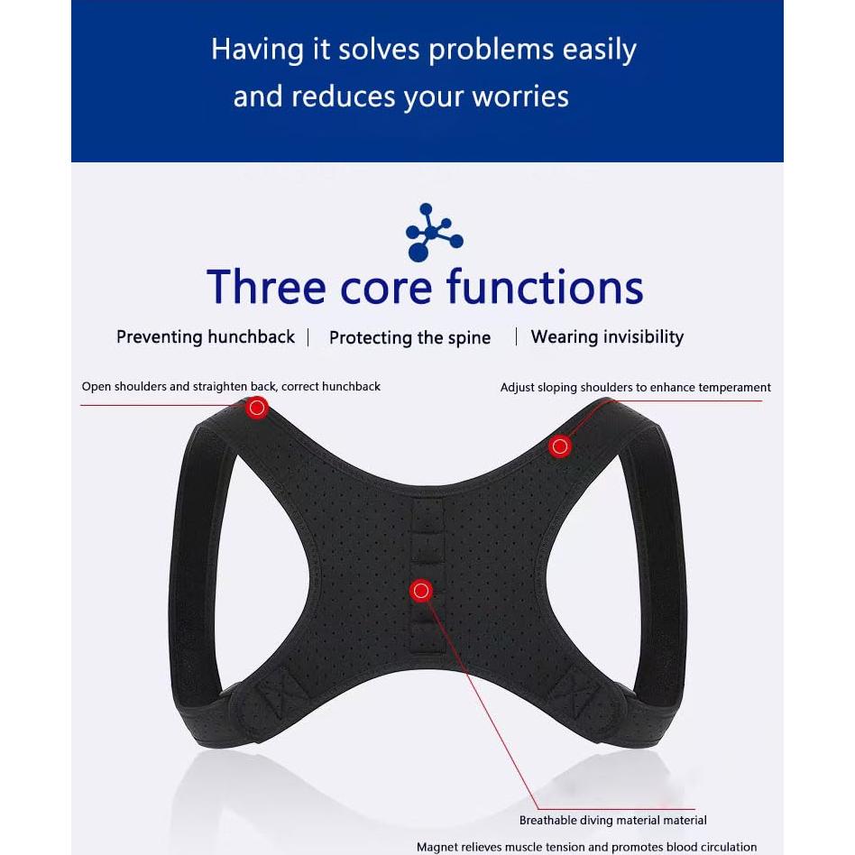 Corrector de Postura ANPLCHGR Ajustable Unisex para Espalda