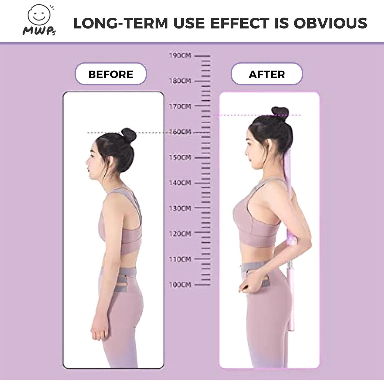 Corrector de Postura Genérico MWPS Ajustable 58-86 cm Púrpura