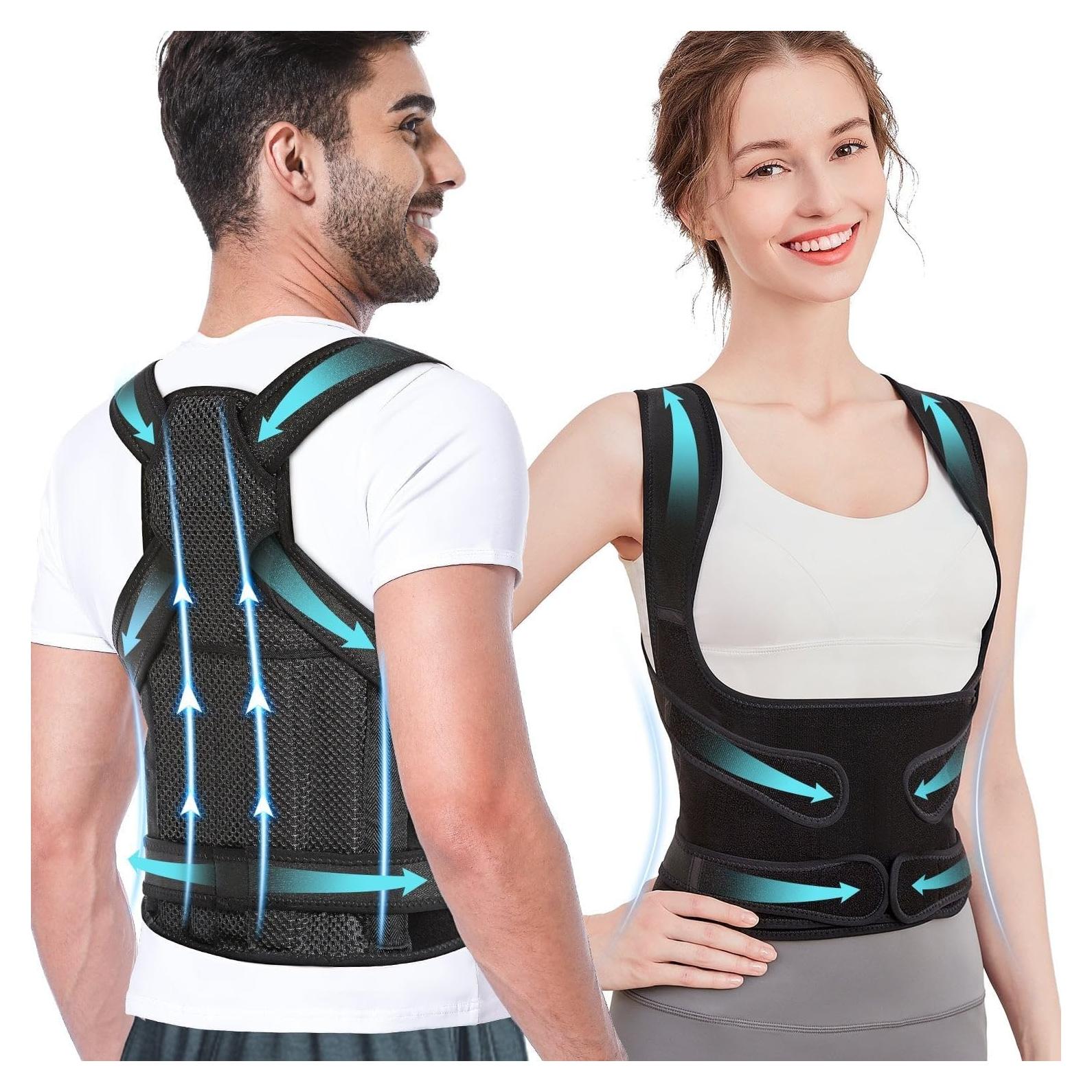 Corrector de Postura Ajustable TNDCKP - Faja Unisex Negro M/L