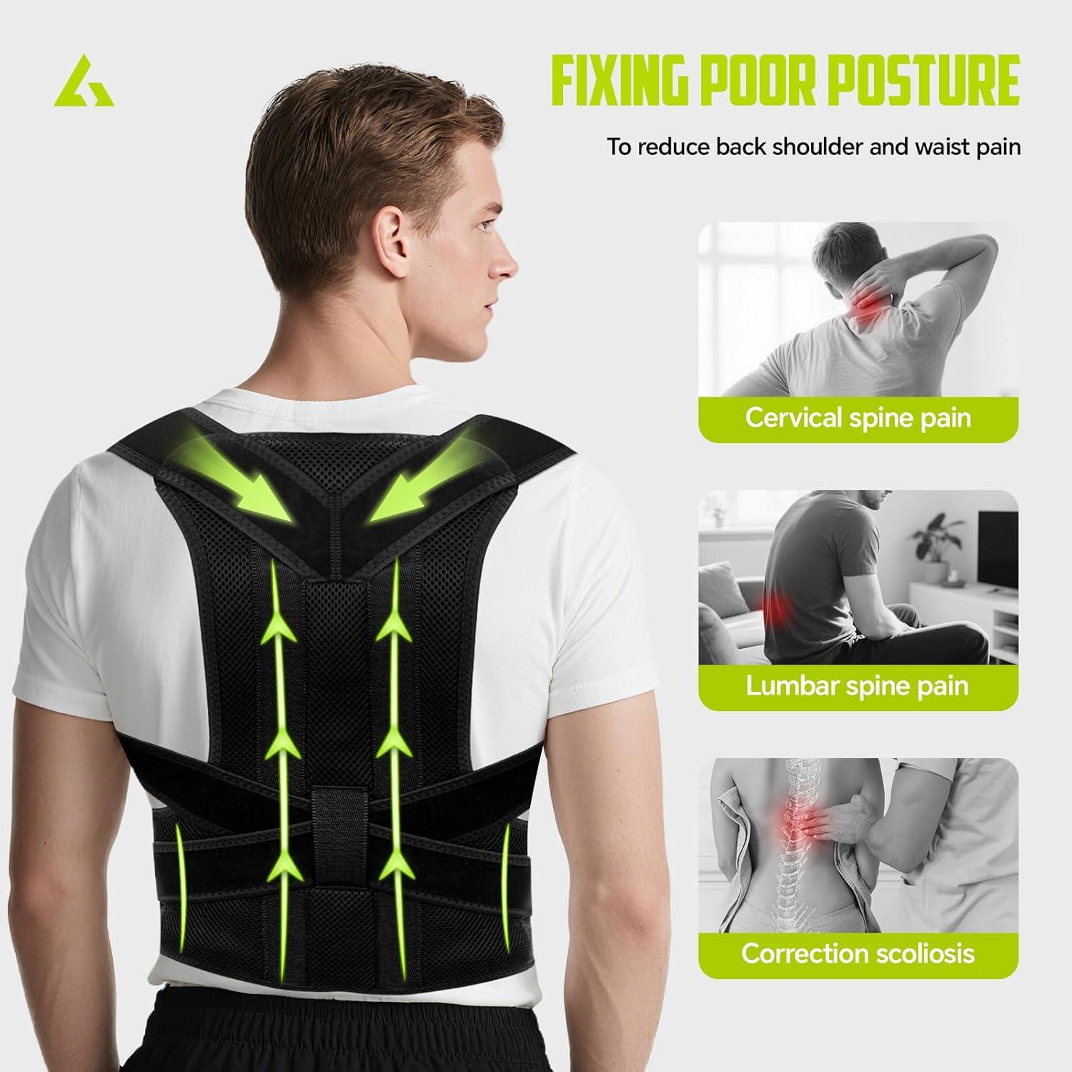 Corrector de Postura Ergonómico FHOCSLO Mediano Negro