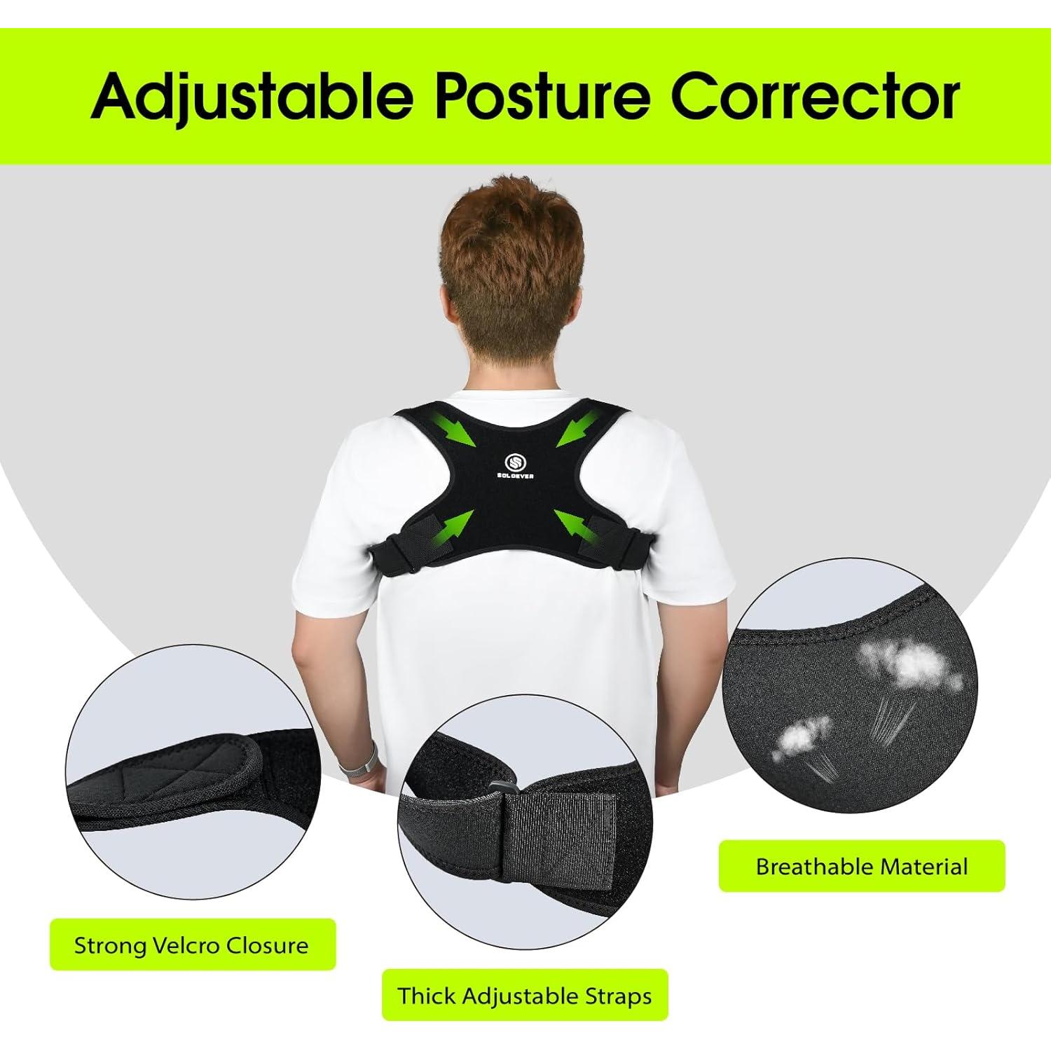 Corrector de Postura Soloever Ajustable para Alivio del Dolor