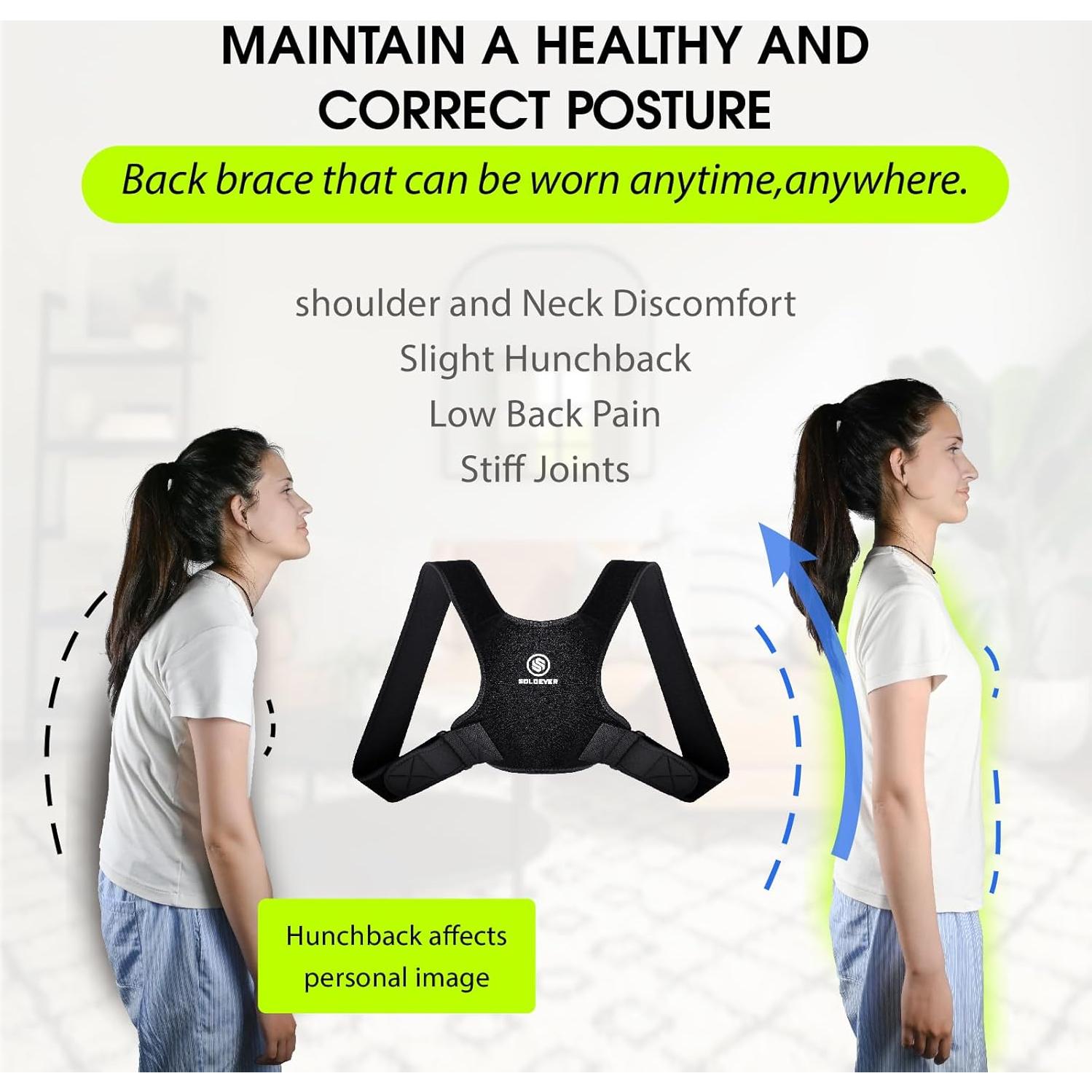 Corrector de Postura Soloever Ajustable para Alivio del Dolor
