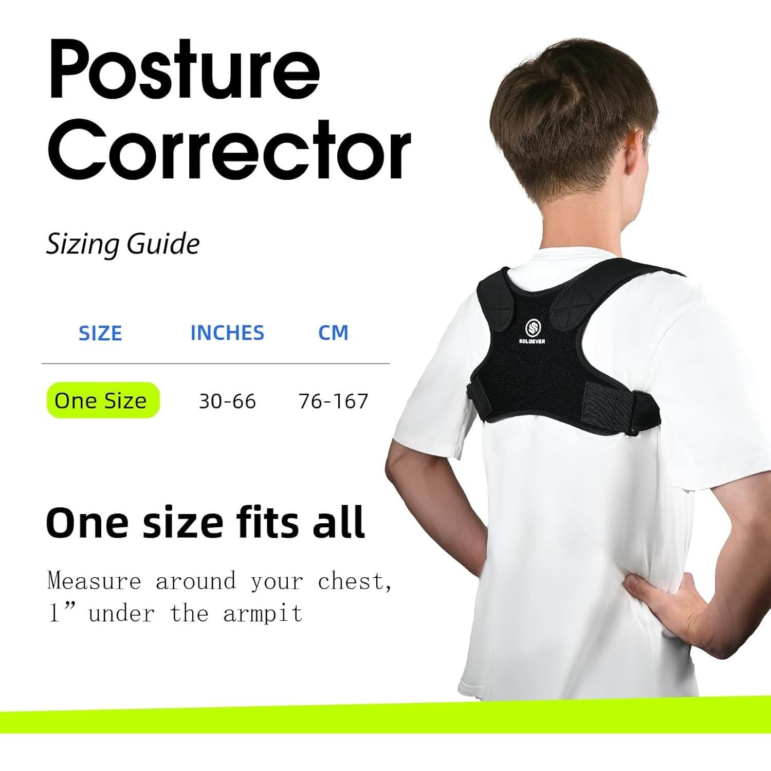 Corrector de Postura Soloever Ajustable para Alivio del Dolor