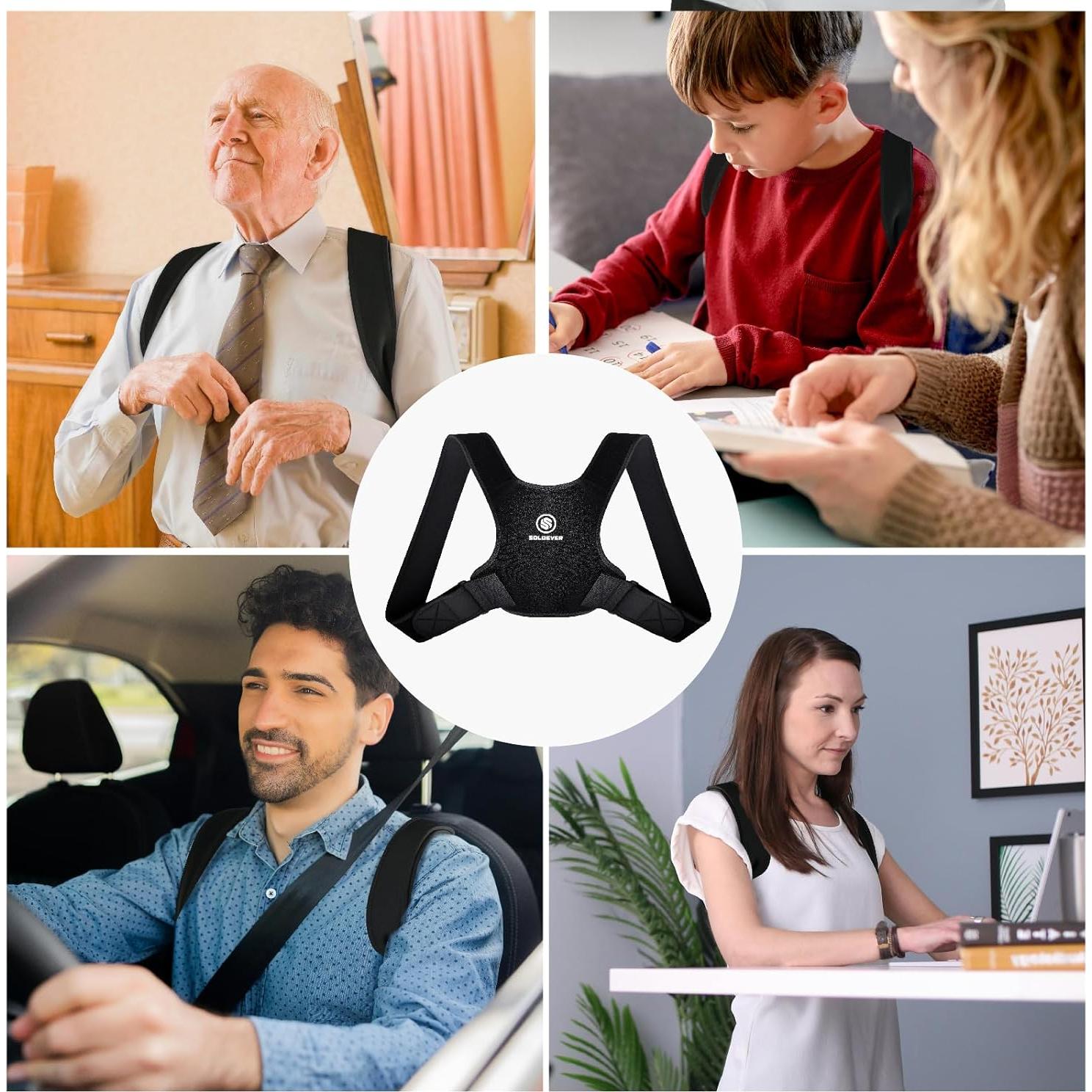 Corrector de Postura Soloever Ajustable para Alivio del Dolor