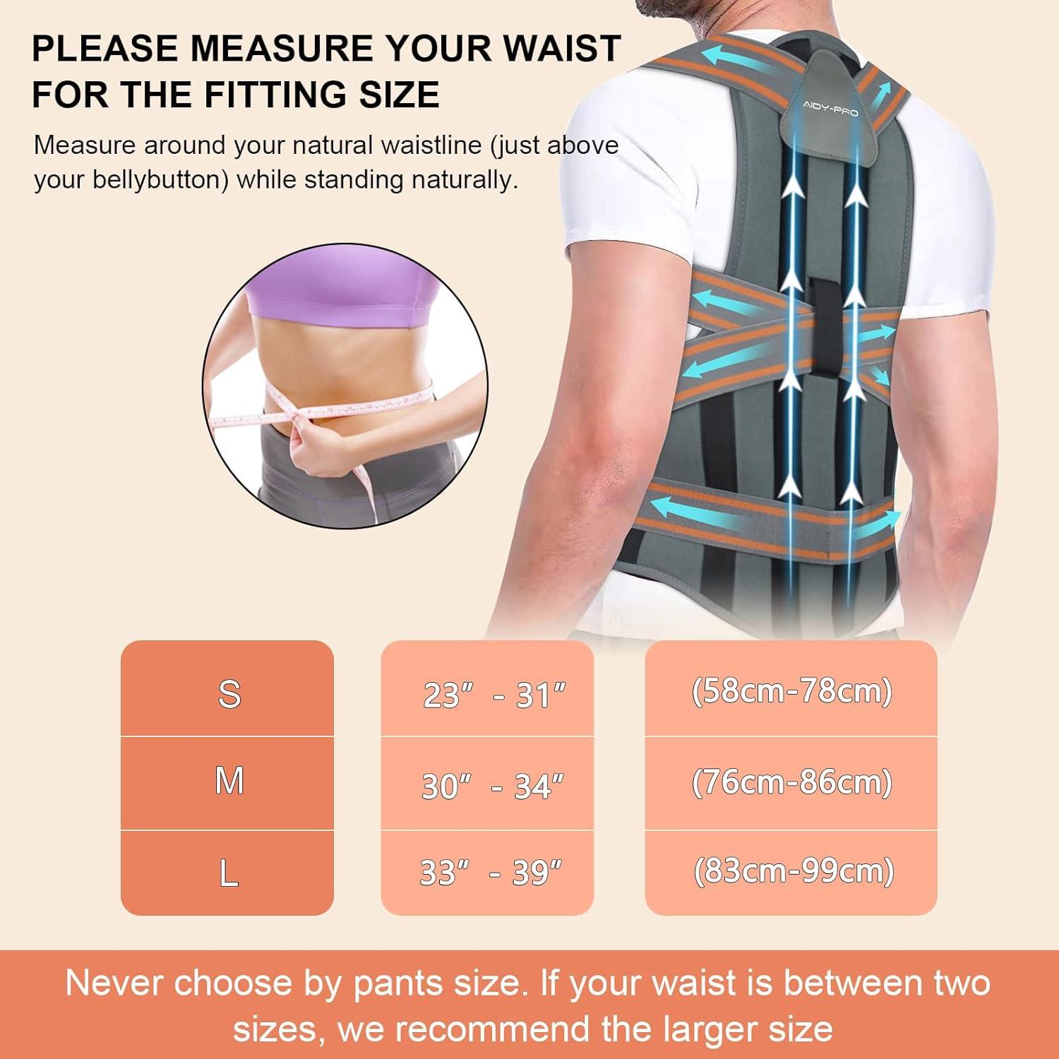 Corrector de Postura AIDY-PRO Ajustable para Espalda Grande