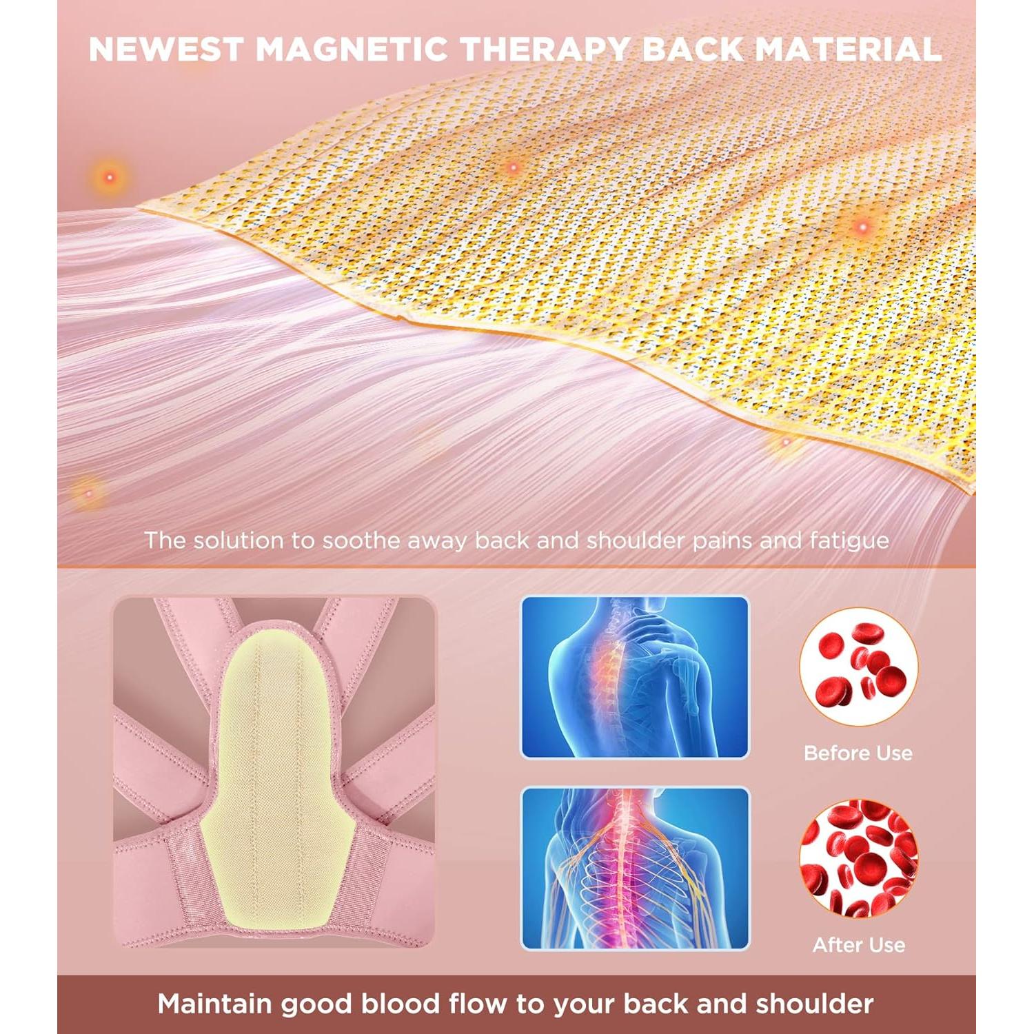 Corrector de Postura FILLOVE para Hombres y Mujeres - Faja Ajustable con Soporte Magnético