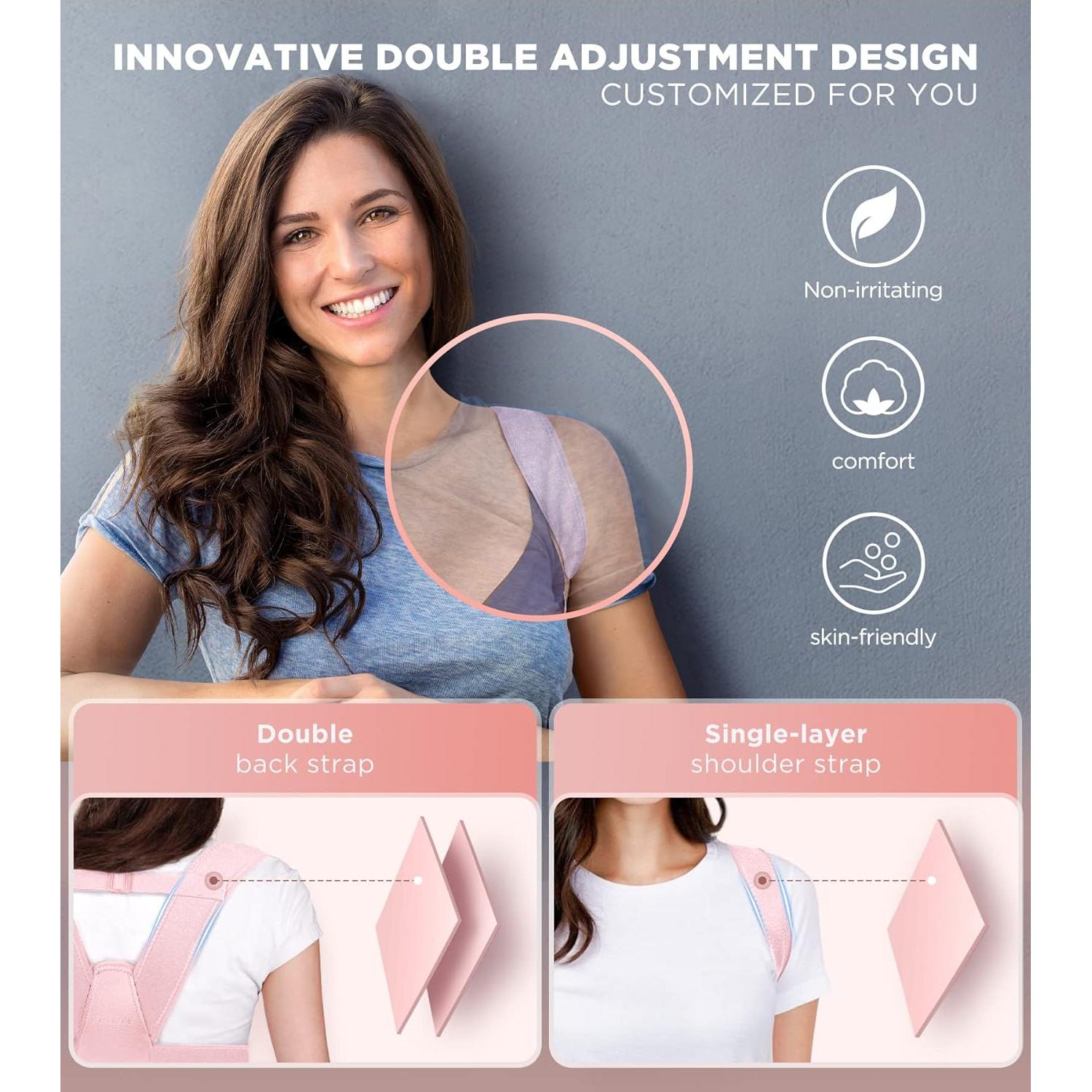 Corrector de Postura FILLOVE para Hombres y Mujeres - Faja Ajustable con Soporte Magnético