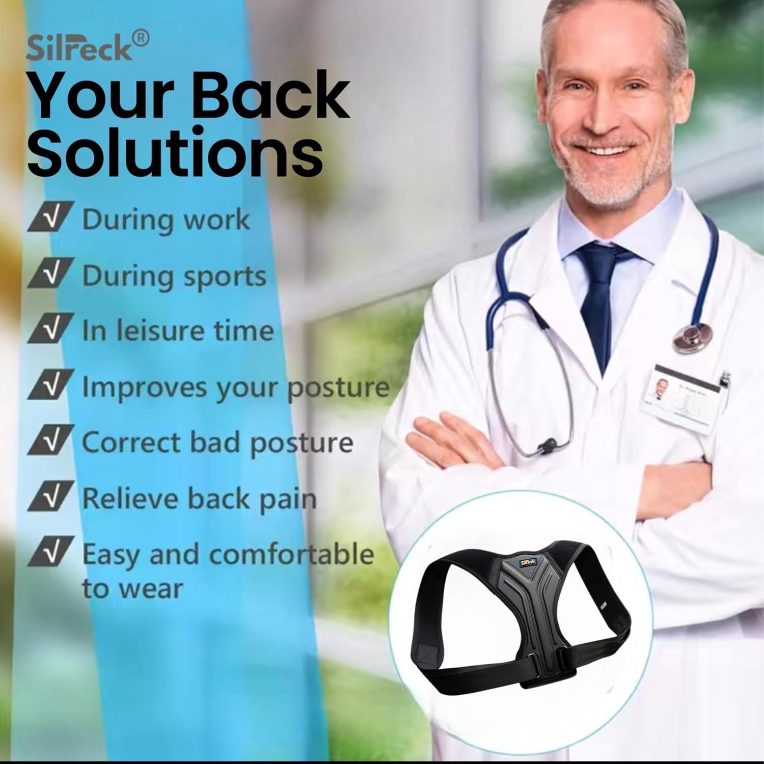 Corrector de Postura Silreck Ajustable para Hombre y Mujer - Grande