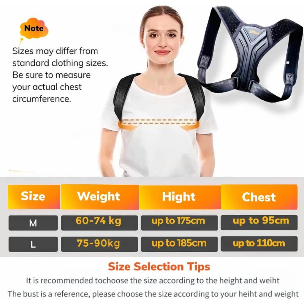 Corrector de Postura Silreck Ajustable para Hombre y Mujer - Grande