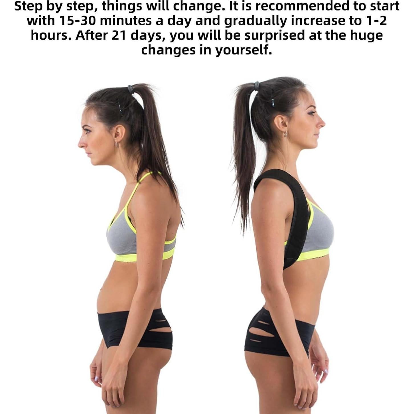 Corrector de Postura BOXOB Ajustable Transpirable Negro