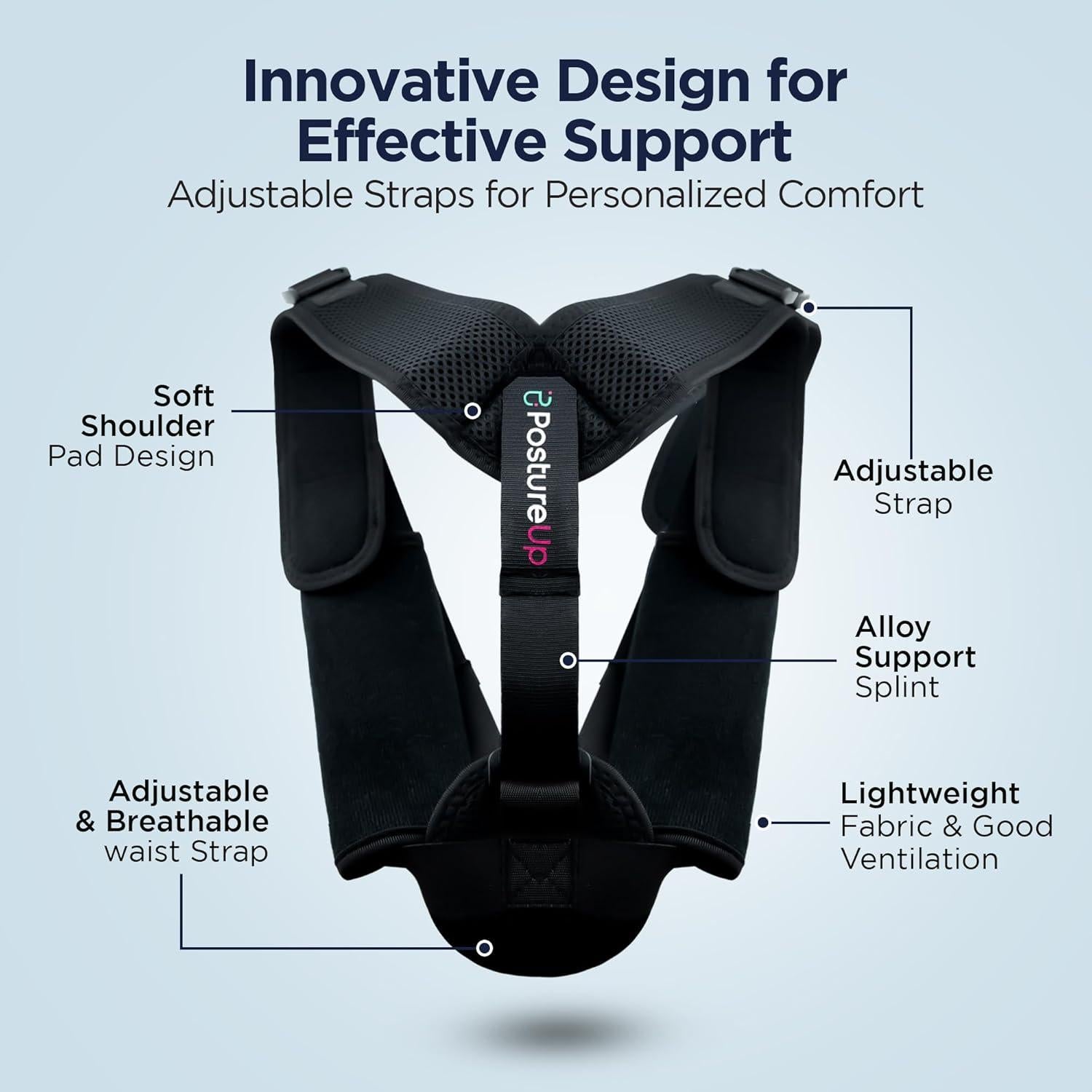 Corrector de Postura PostureUp Ajustable para Espalda 20x25cm