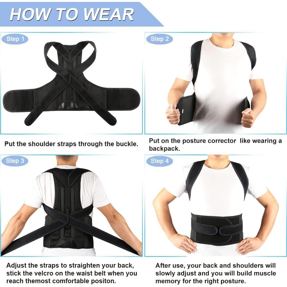 Corrector de Postura TEKOMVO Ajustable Transpirable XXL