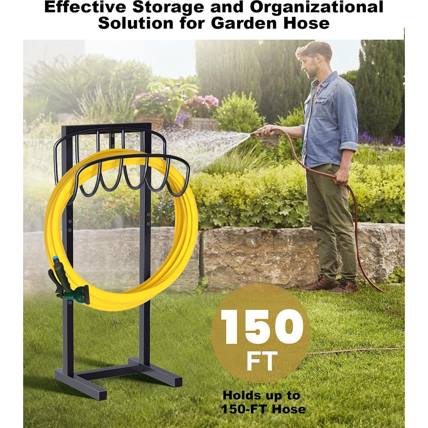 Soporte de Manguera de Jardín Artigarden 150 pies Metal Amarillo