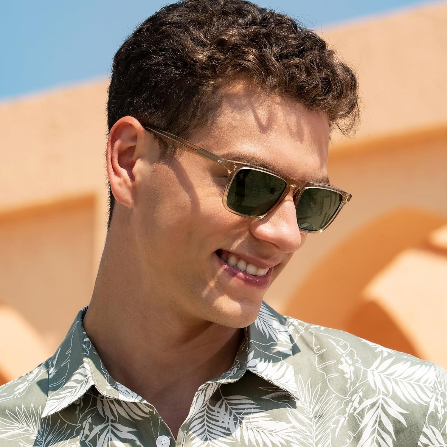 Gafas de sol polarizadas CARFIA para hombres UV400 marco acetato