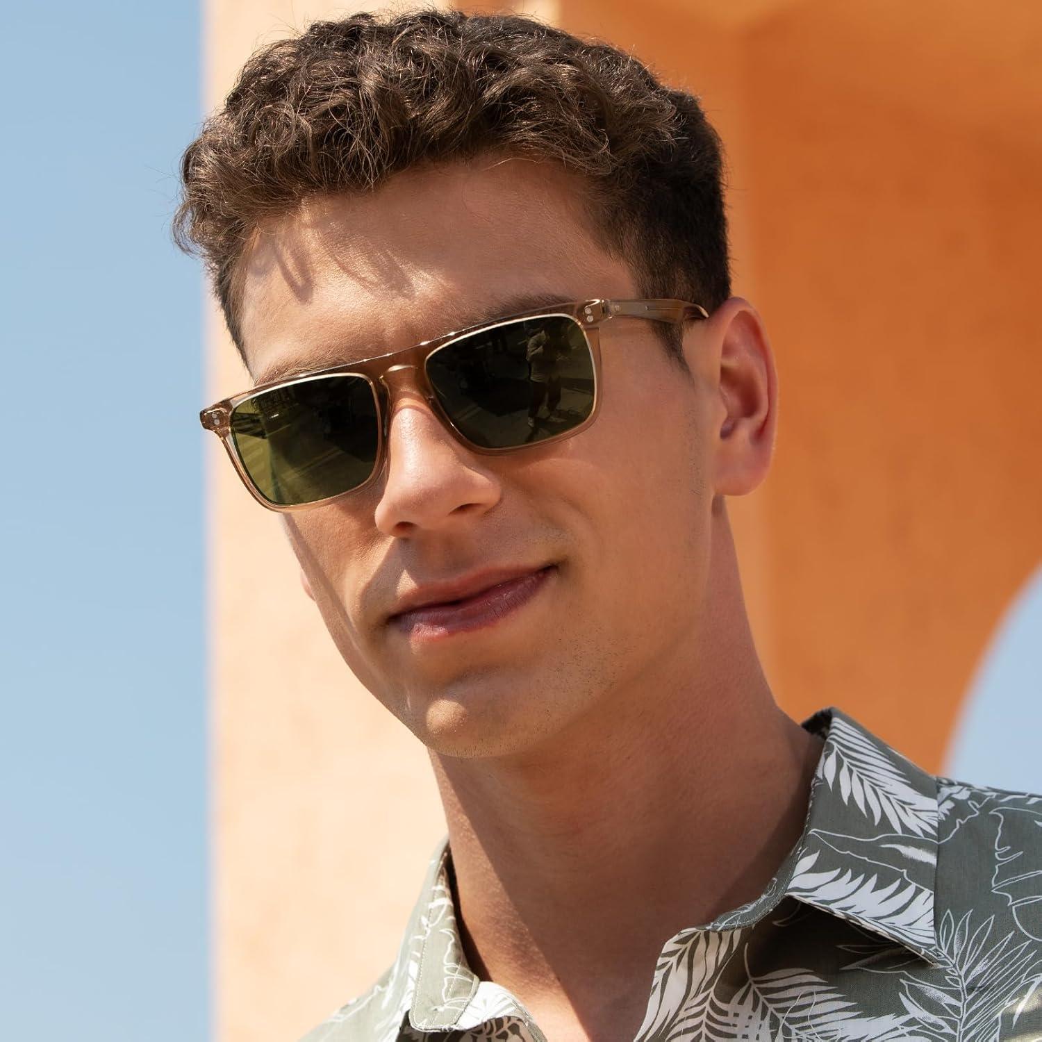 Gafas de sol polarizadas CARFIA para hombres UV400 marco acetato