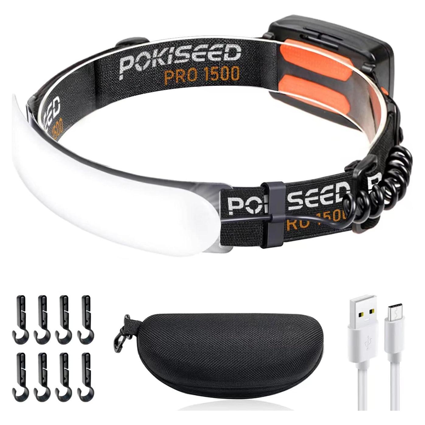 Linterna Frontal LED Recargable 1500 Lúmenes IPX6 - Pokiseed