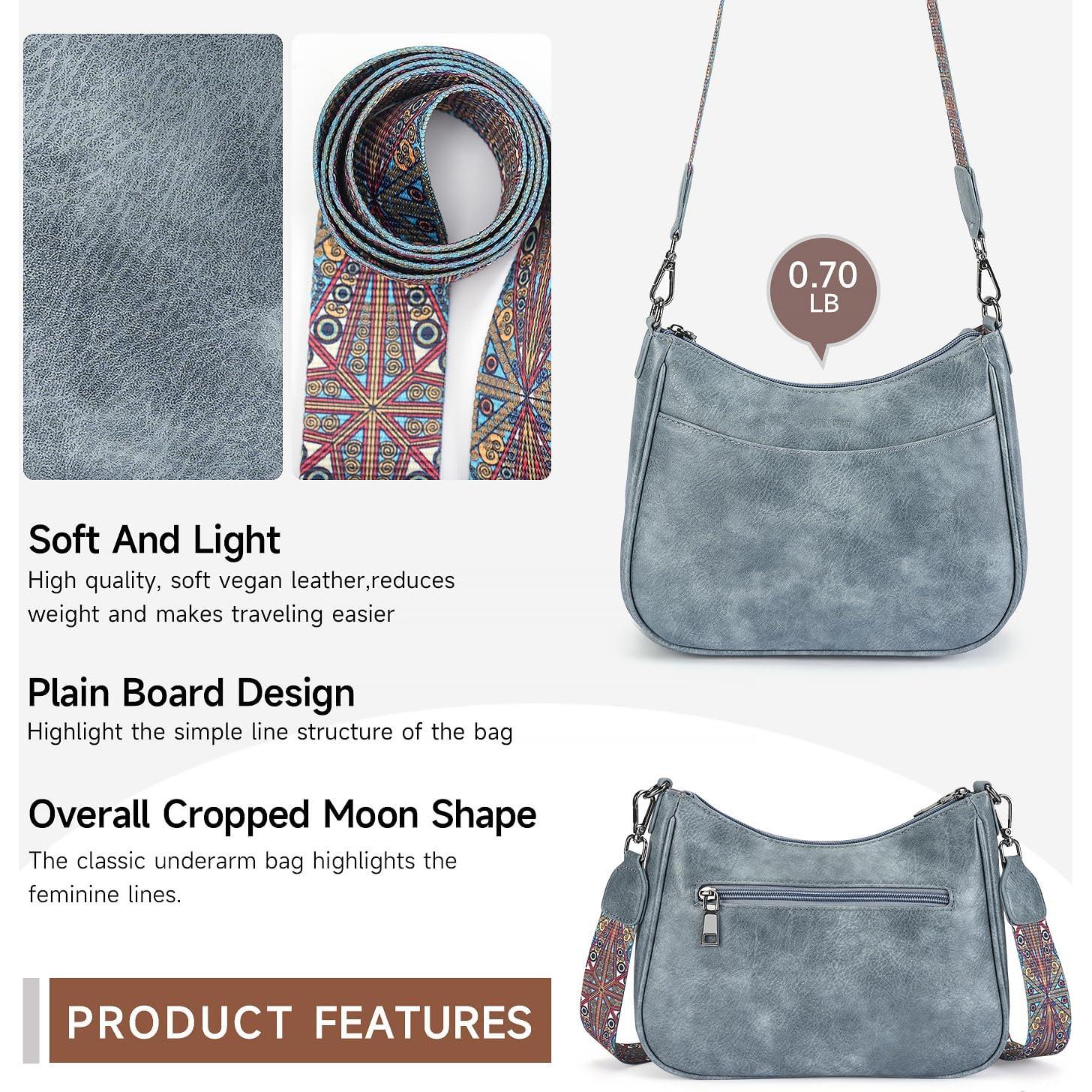 Bolso Cruzado de Cuero Vegano APHISON para Mujeres 30x9x21cm