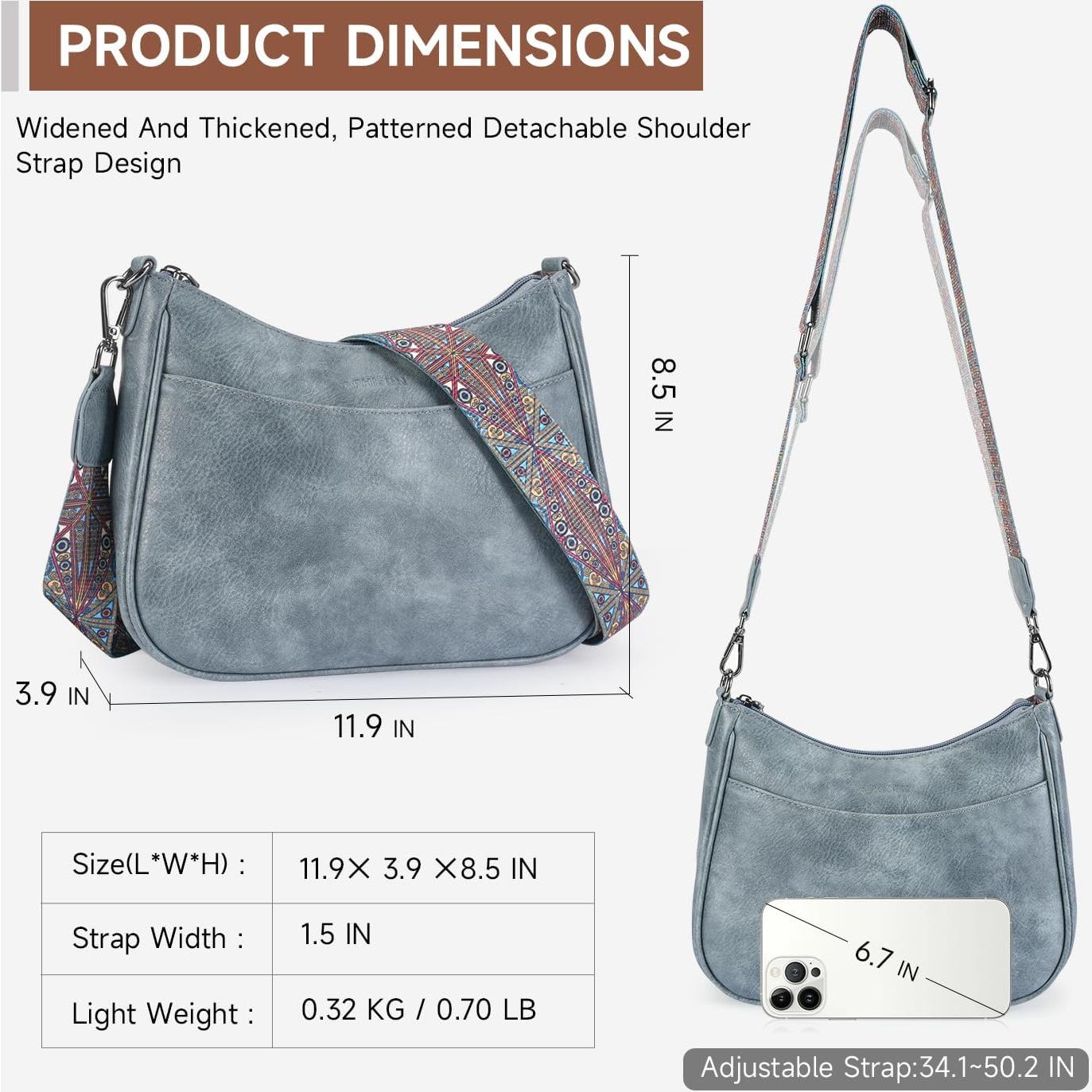 Bolso Cruzado de Cuero Vegano APHISON para Mujeres 30x9x21cm