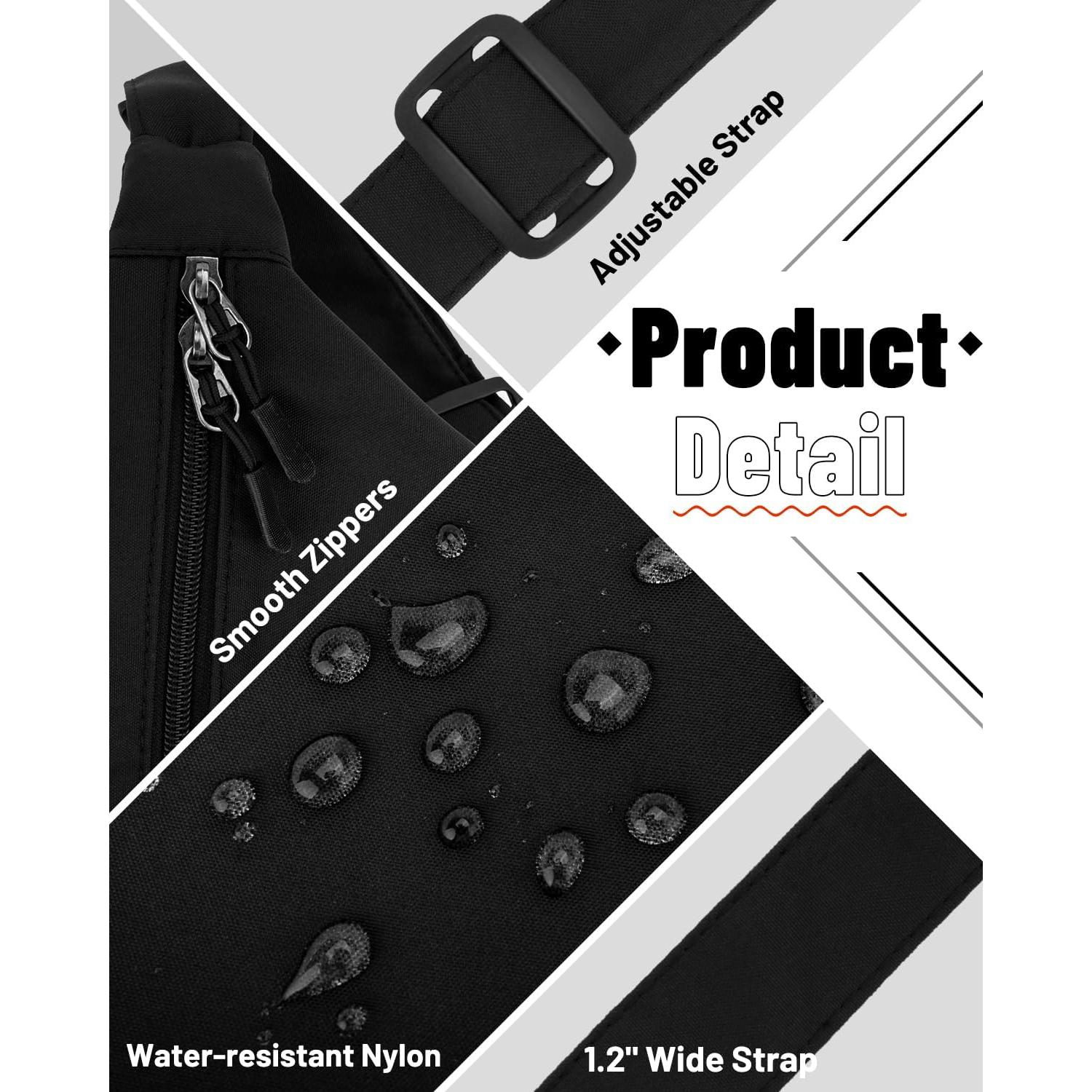 Bolso Cruzado Iioscre Unisex de Nylon Impermeable 35.5x10.2x21.6cm