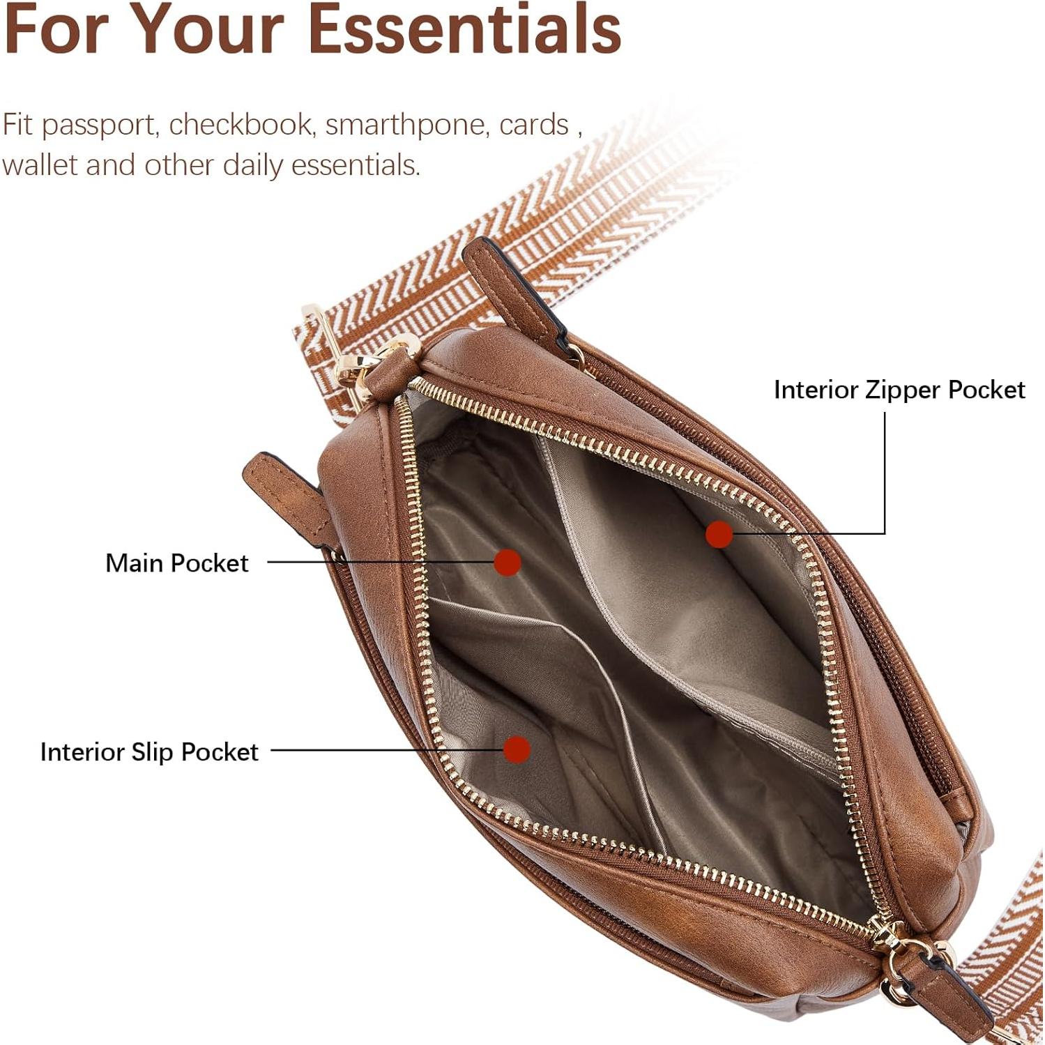 Bolso Cruzado BOSTANTEN de Cuero Vegano para Mujeres - Marrón