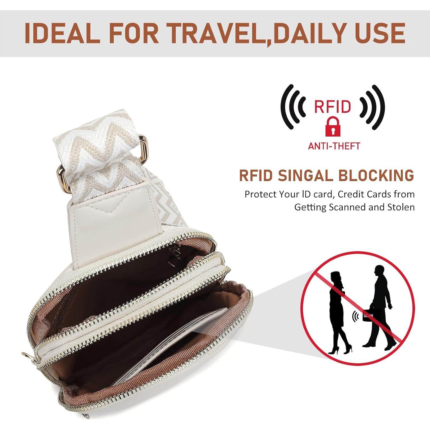 Bolsa Cruzada Pequeña Antirrobo DIOMO para Mujeres - Cuero Vegano