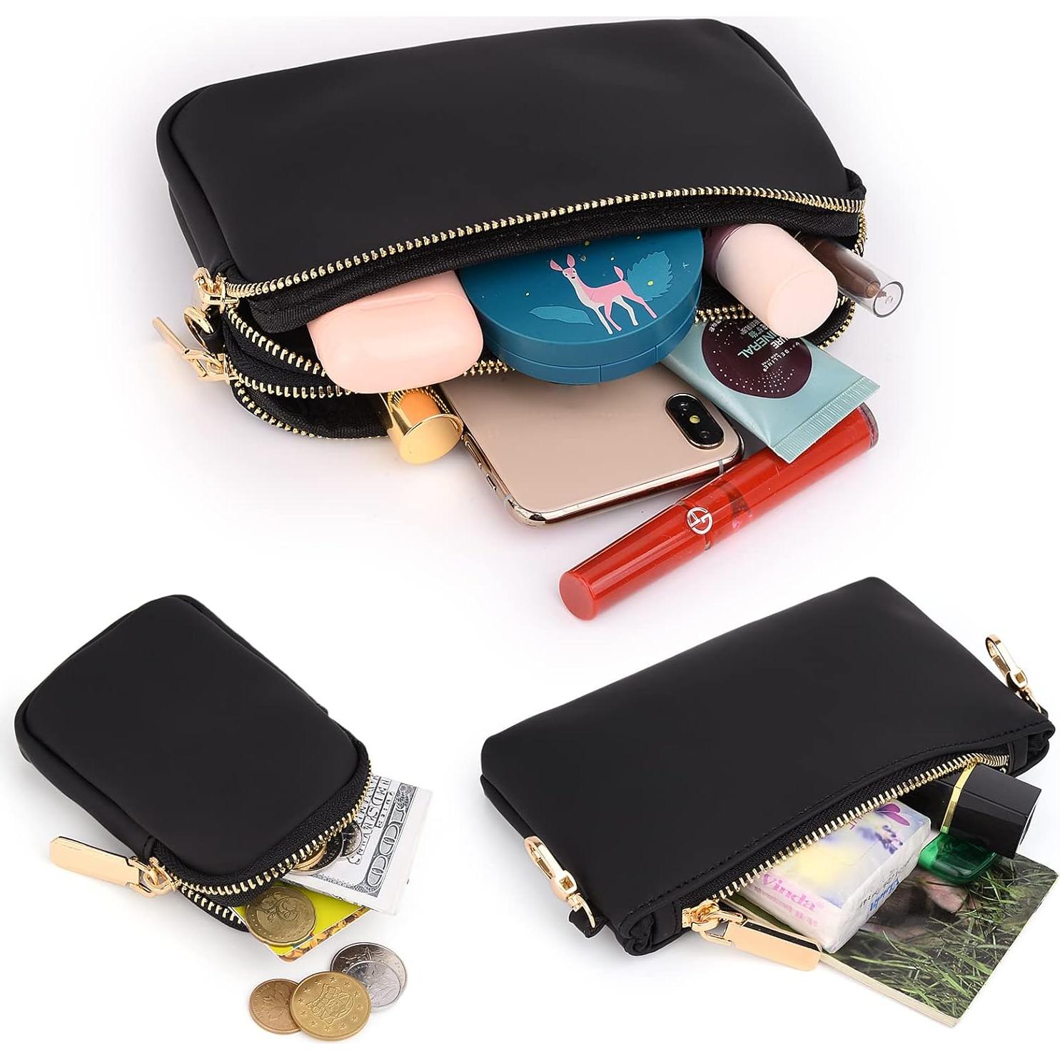 Bolso Cruzado UTO para Mujeres 3 en 1 Negro de Cuero Sintético