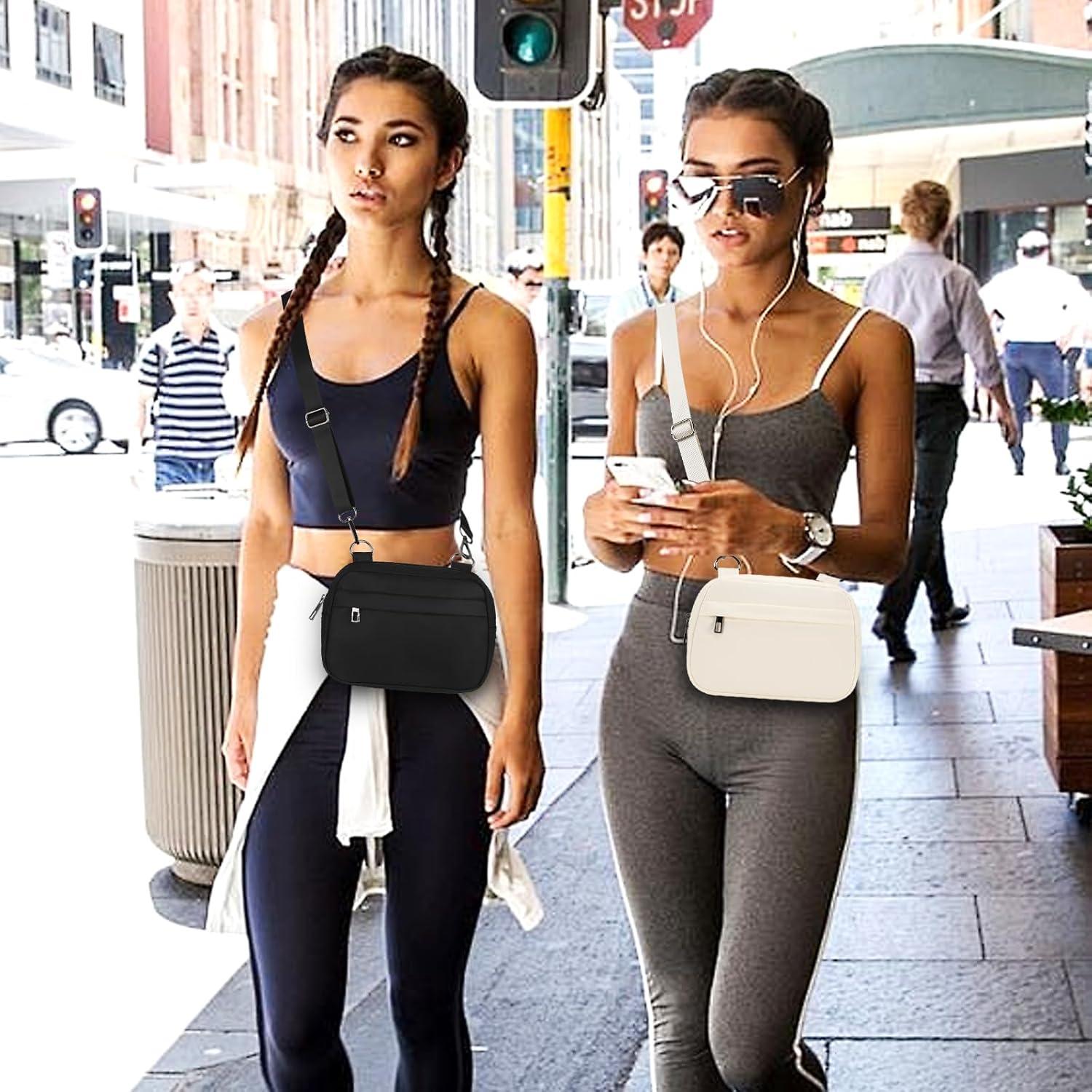 Bolsa Cruzada MAXTOP Negra con Correa Ajustable 21.8x5.1cm