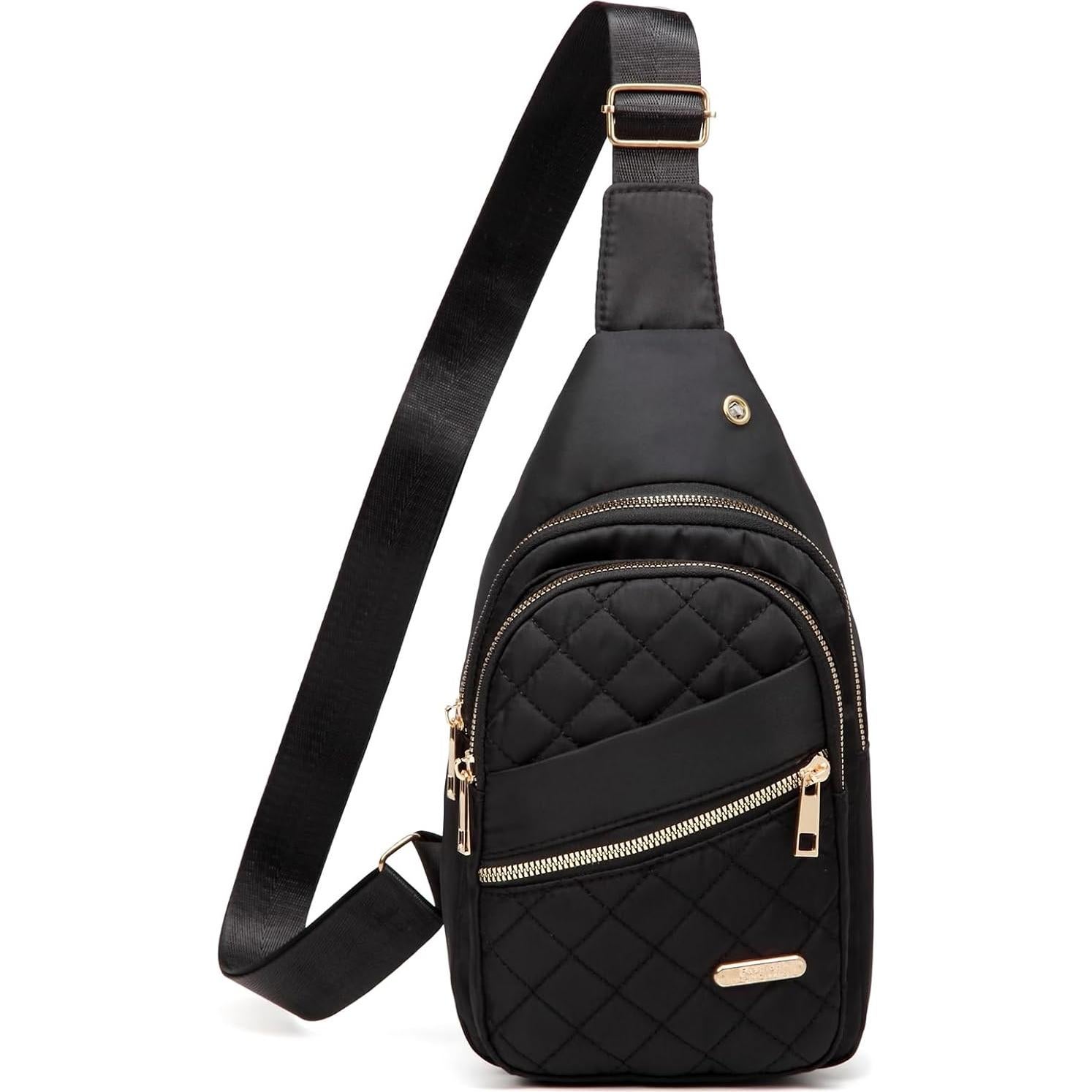 Mochila Cruzada Pequeña Bandolera Negra para Viajes y Deportes